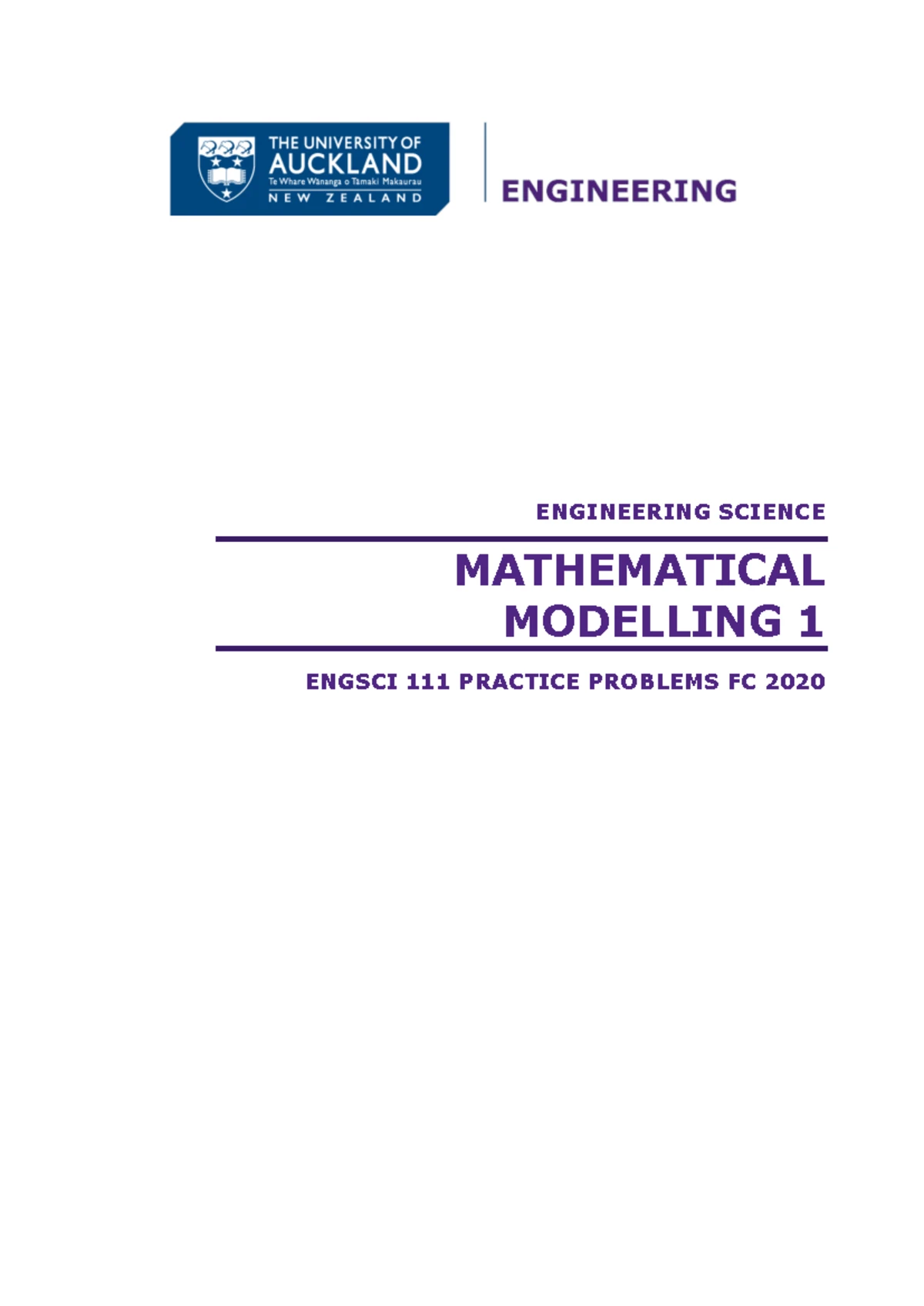 Cheat Sheet for Engsci 111 Final Exam: Modeling, Vectors, and ...