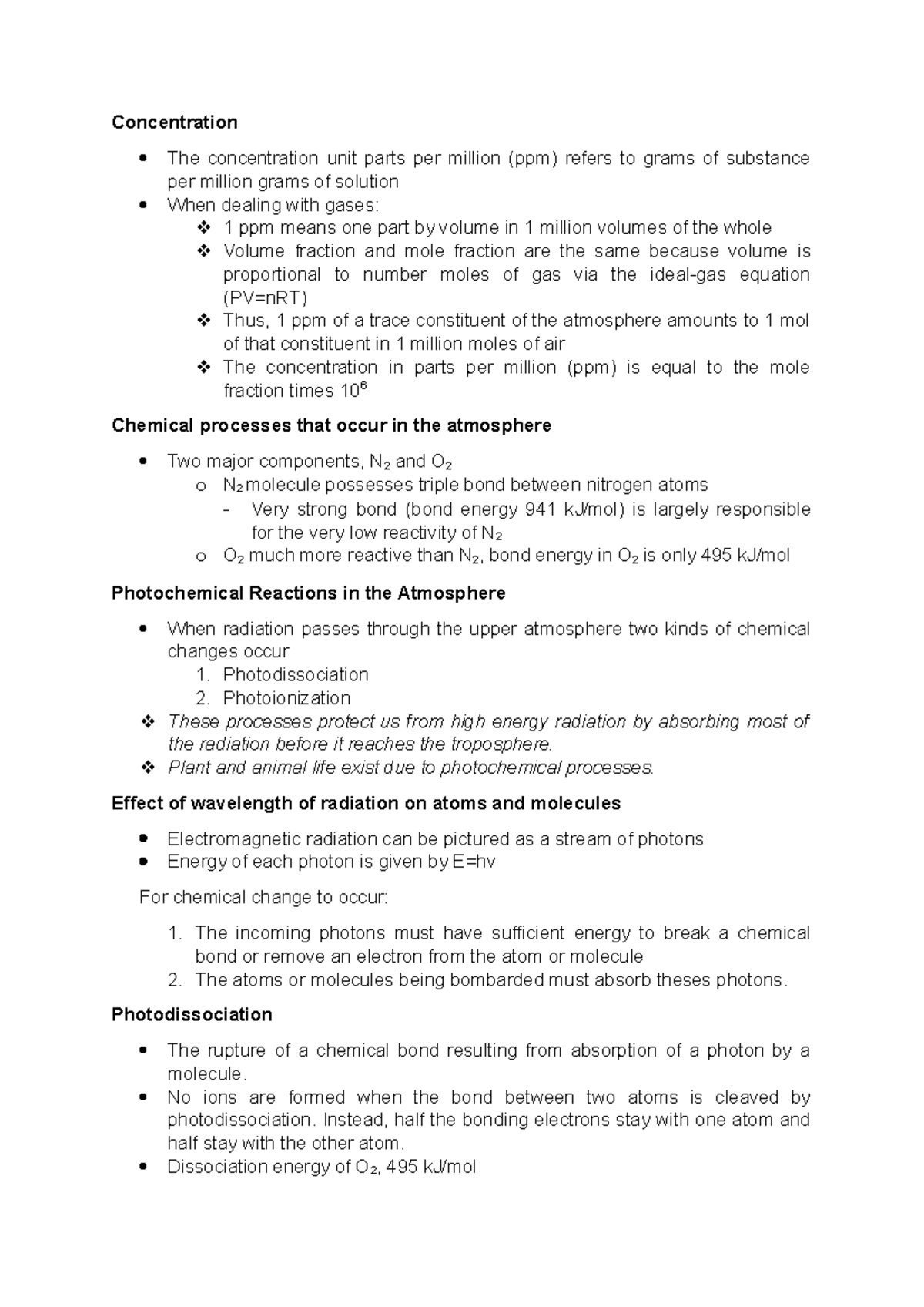 Chemistry of the Environment REV - Concentration The concentration unit ...