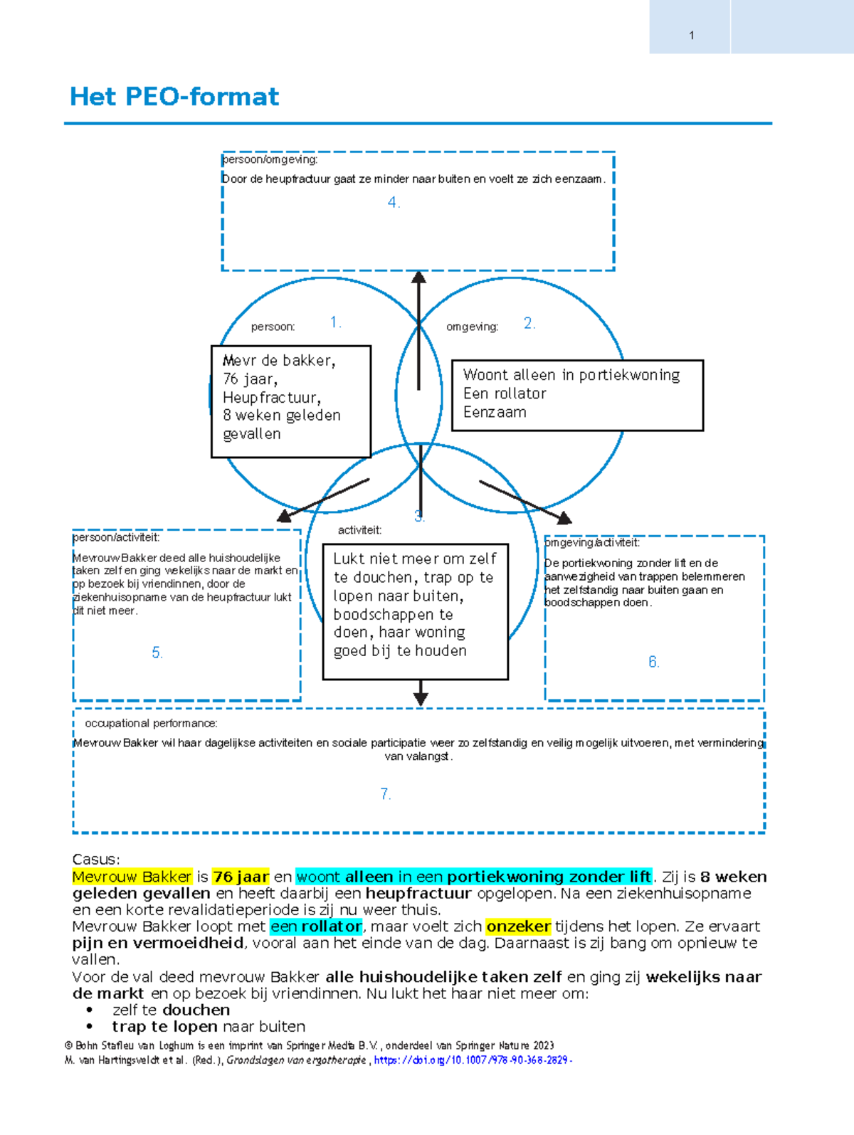 PEO Model Exercise Document - Case Study of Mevrouw Bakker - Studocu
