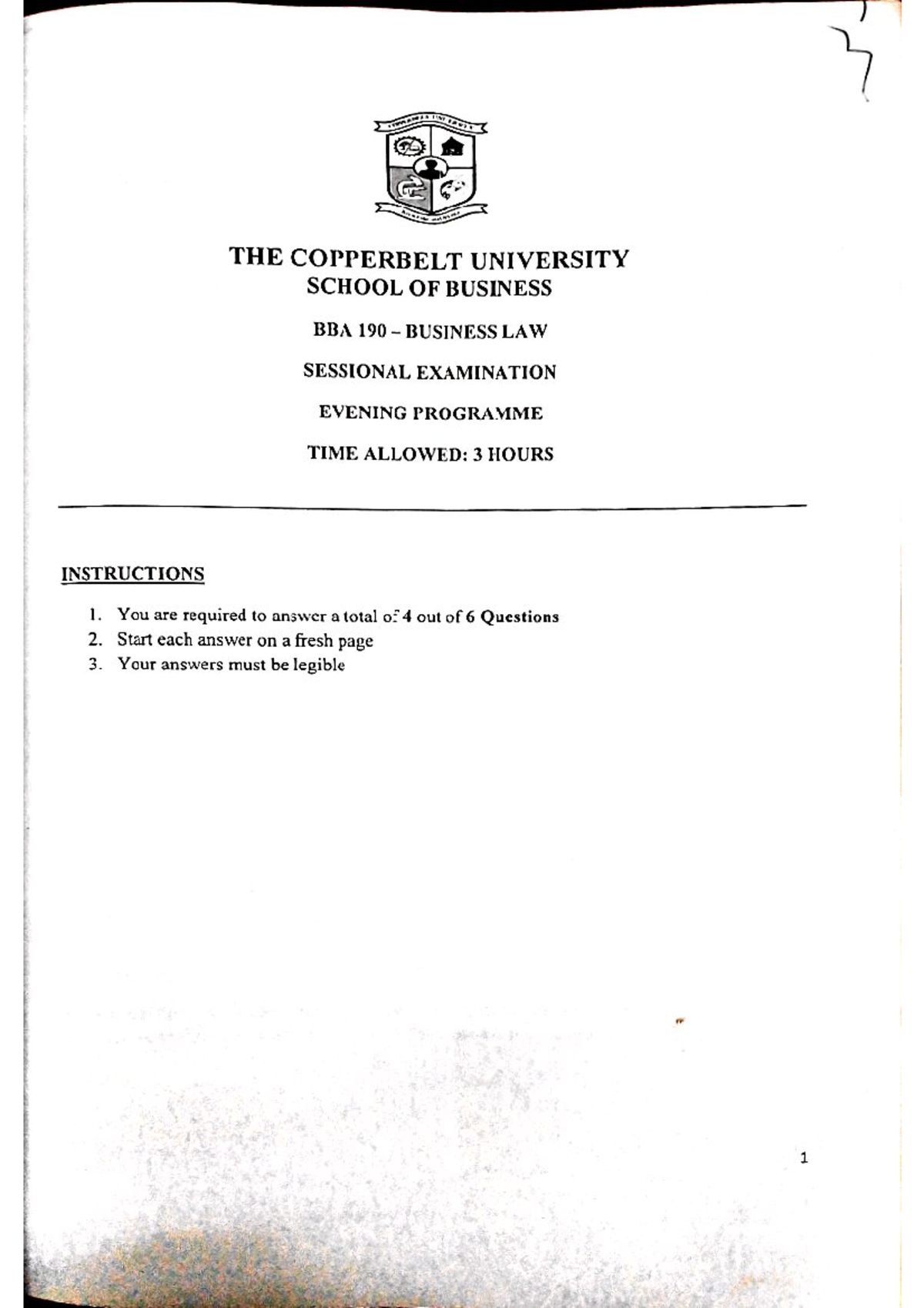 Midterm Exam Study Guide for BBA 190: Business Law Concepts - Studocu