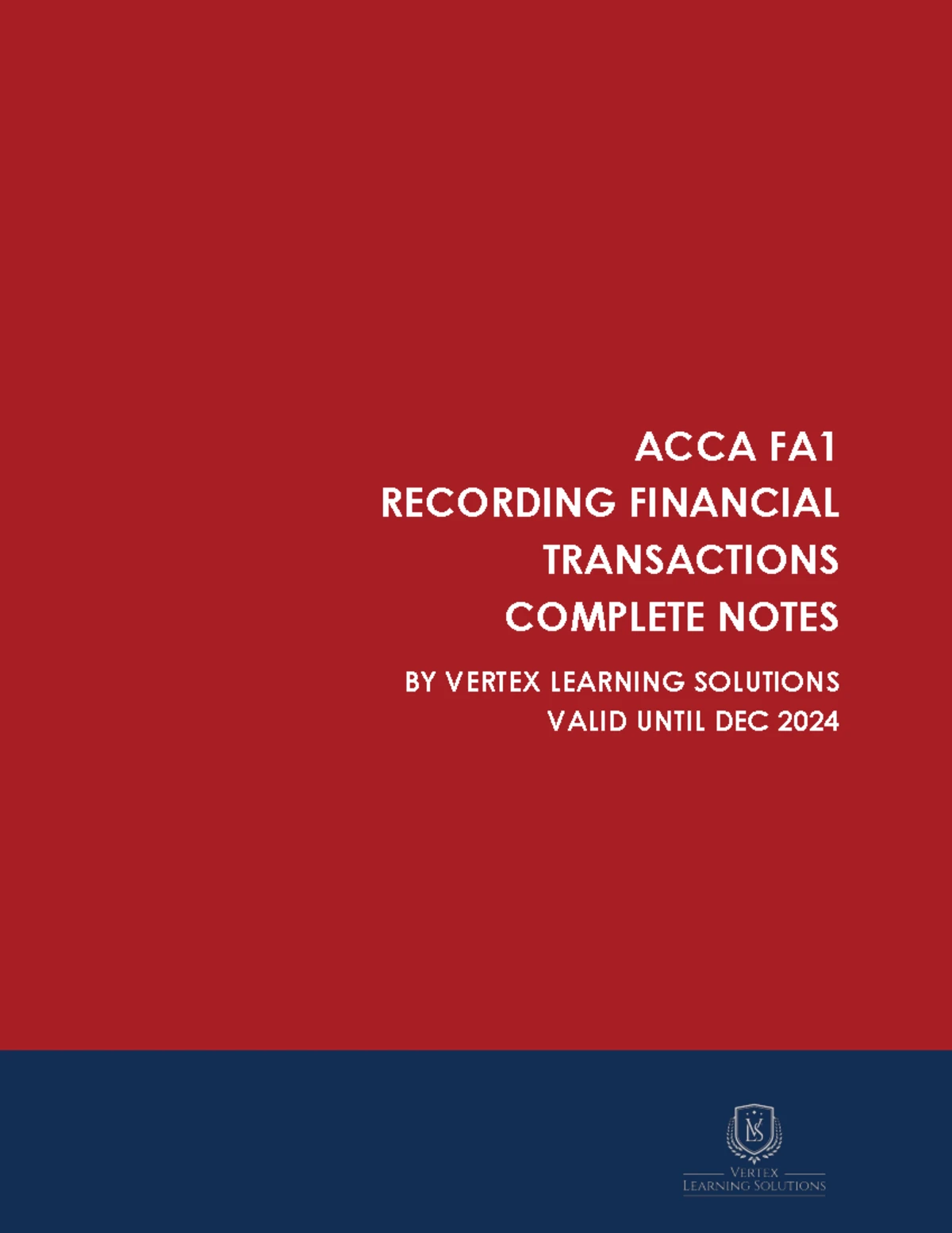FA1 Recording Financial Transactions Test: Practice Questions & Answers ...