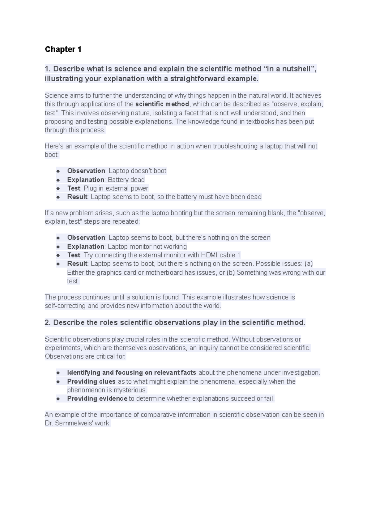 HSI Midterm Notes: Understanding Science & the Scientific Method - Studocu