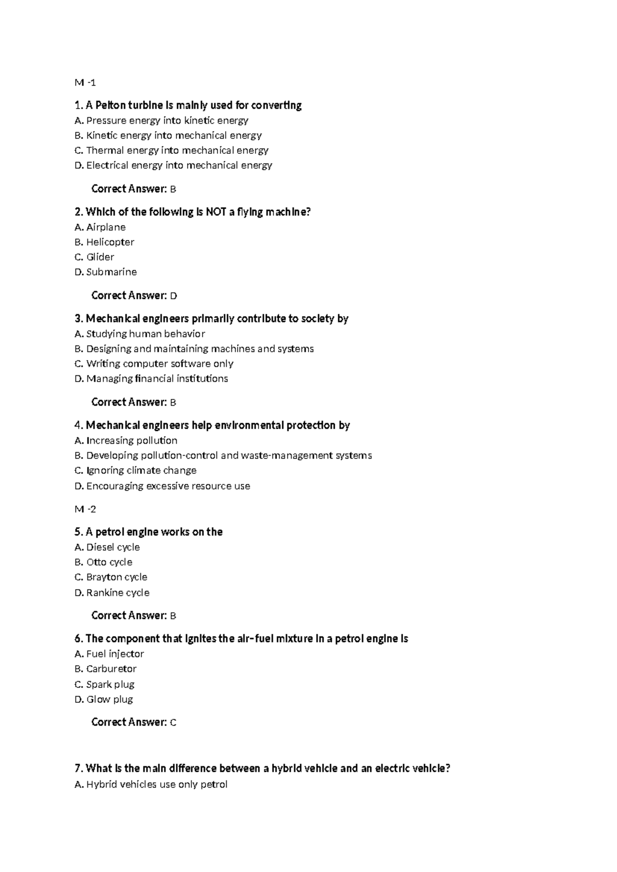 IME MCQ - Mechanical Engineering Multiple Choice Questions - Studocu