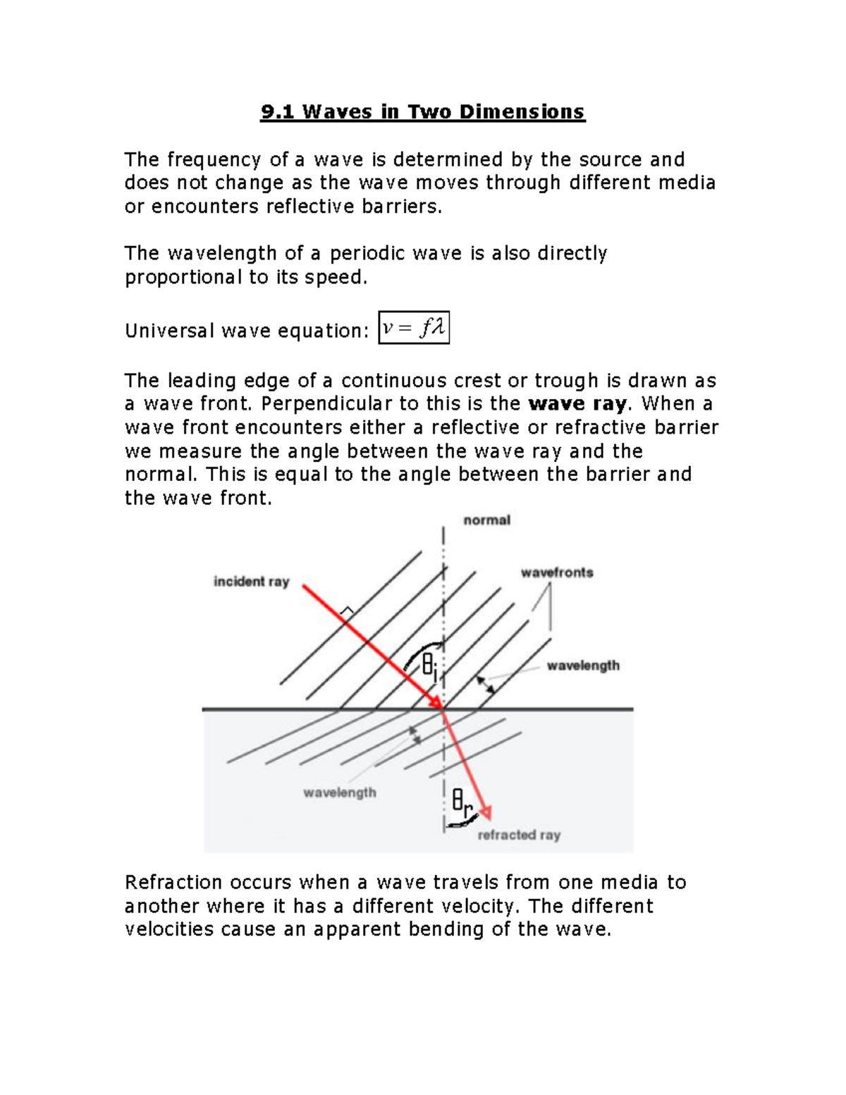 9.1 Waves in Two Dimensions Lecture Notes - Studocu