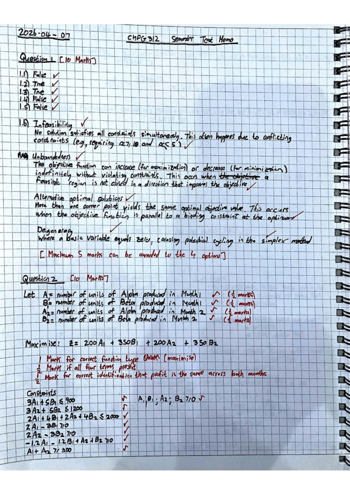 CMPG312 2026 SEM Memo: Optimization and Analysis Techniques - Studocu