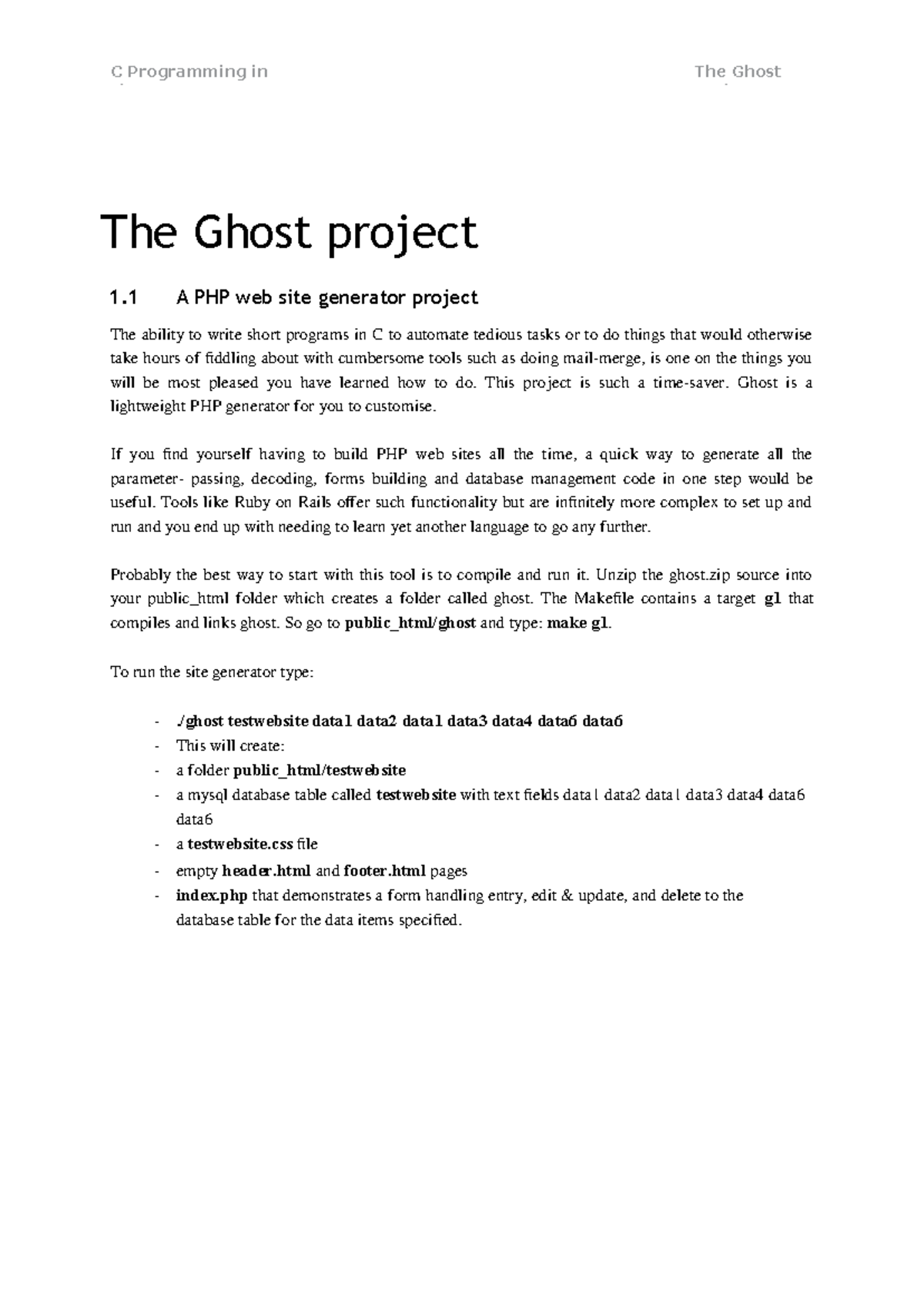 Lab 4 - Thanks for watching - C Programming in Linux The Ghost project ...