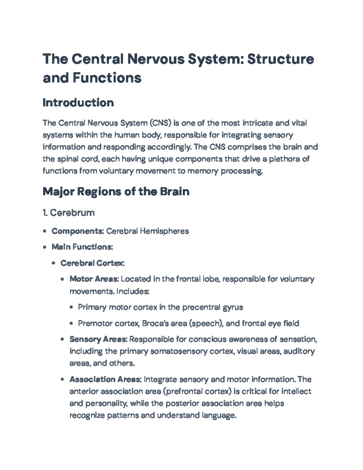 Central Nervous System: Structure, Functions, and Complexity Overview ...