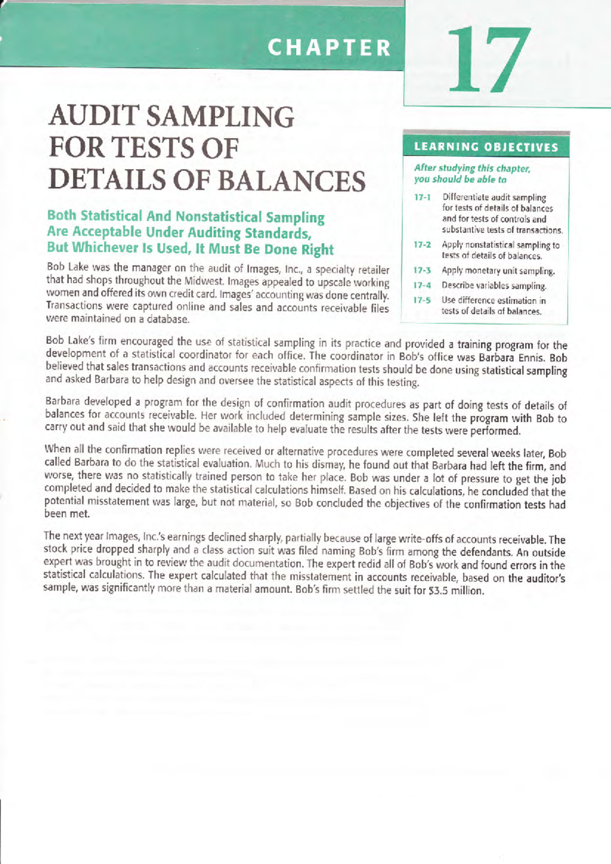 17 Audit Sampling for Tests of Details of Balances - Key Concepts and ...