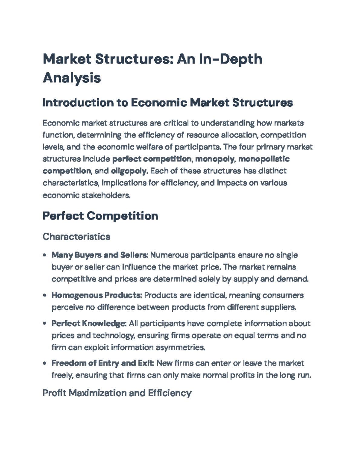Market Structures: An In-Depth Analysis (ECO 101) - Market Structures ...