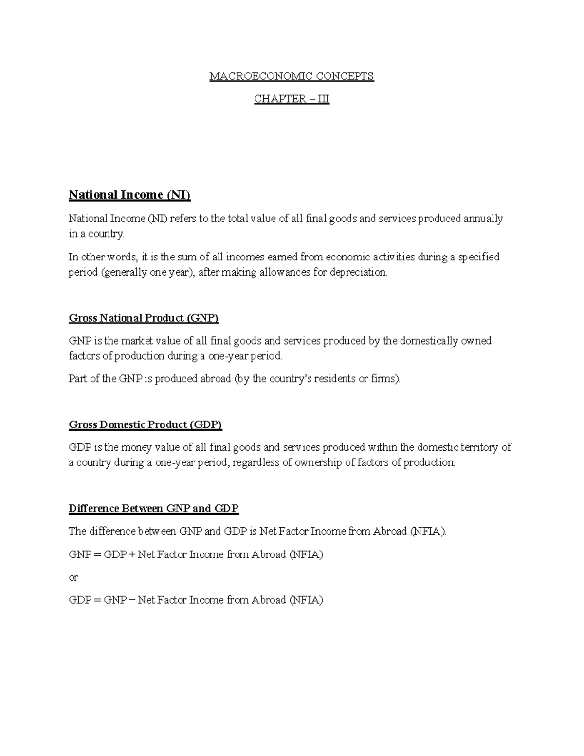 MACROECONOMIC CONCEPTS CHAPTER: National Income and Fiscal Policy - Studocu
