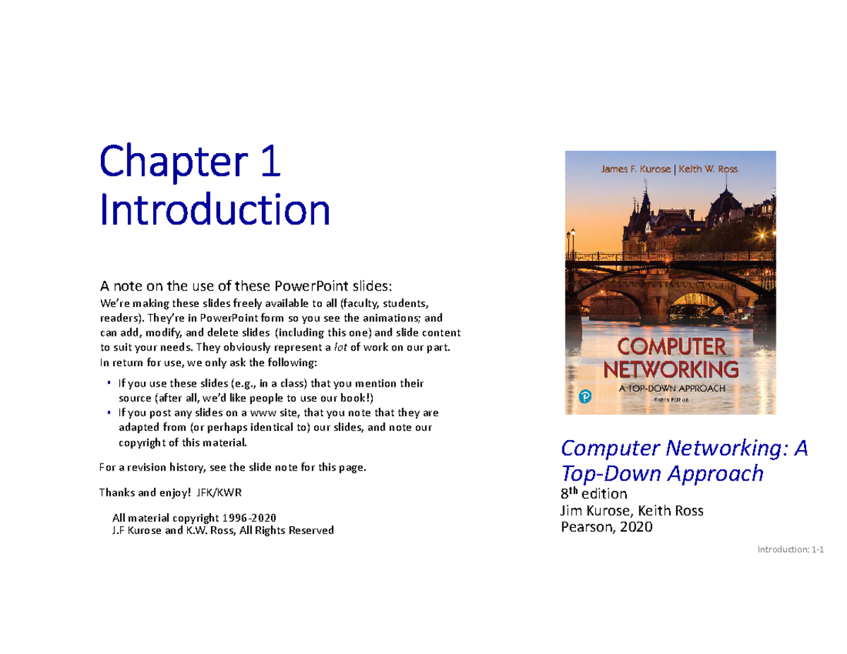 Chapter 1: Introduction to Computer Networking (CS101) - Studocu