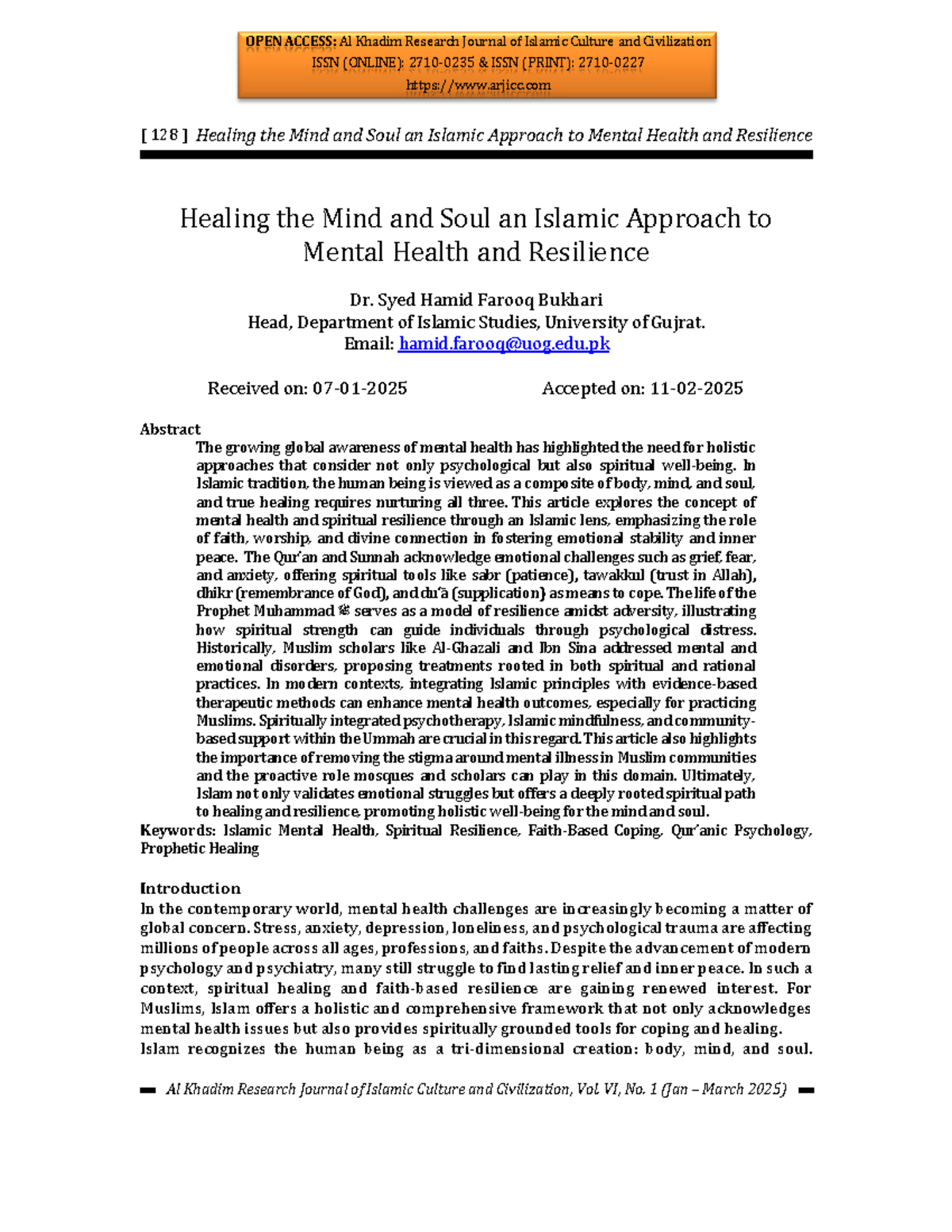 Islamic Approach to Mental Health & Resilience: Healing Mind & Soul ...