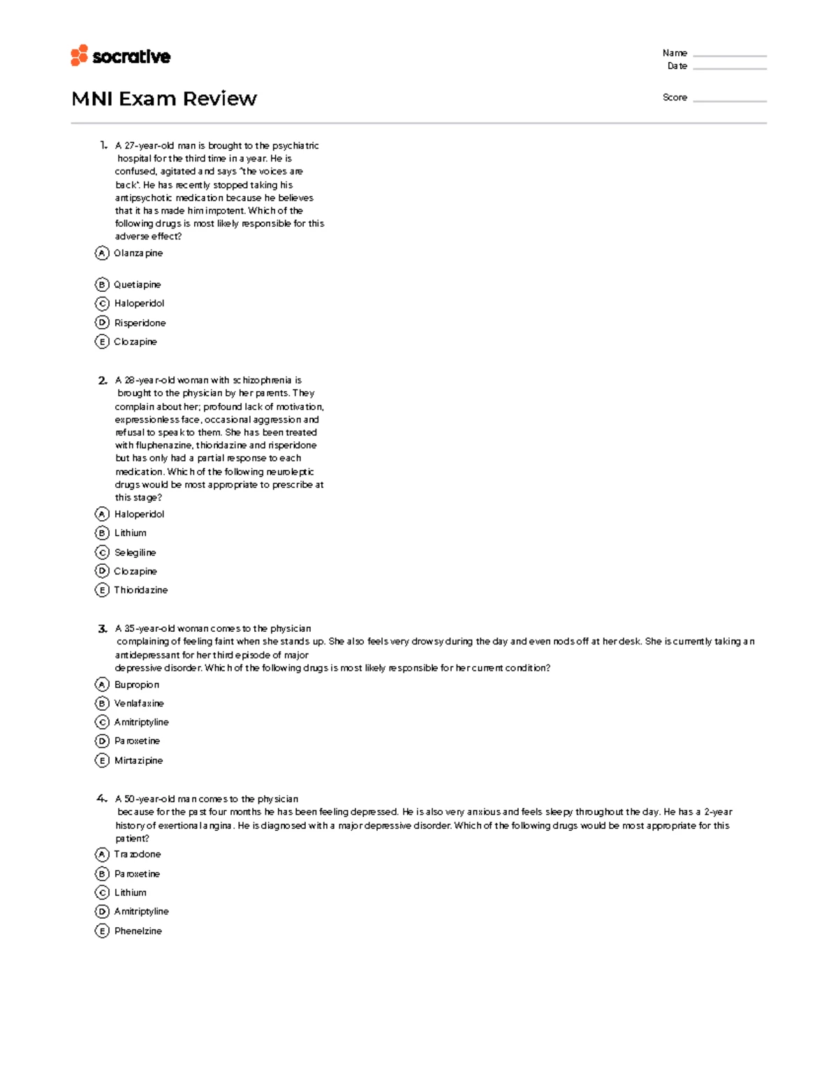 MNI Final Exam Review Answers: Key Responses and Explanations - Studocu