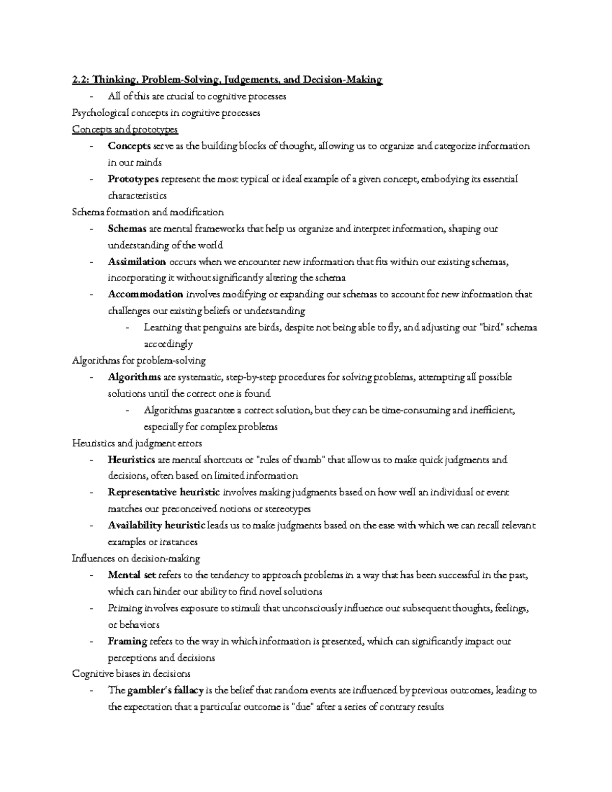 Cognition Test Review (PSY 101): Key Concepts and Theories - Studocu
