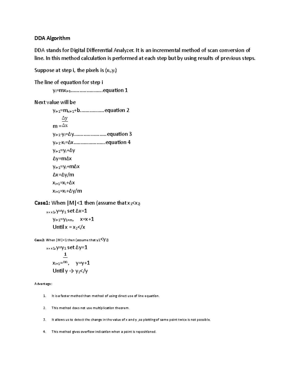 DDA Algorithm - DDA Algorithm DDA stands for Digital Differential ...