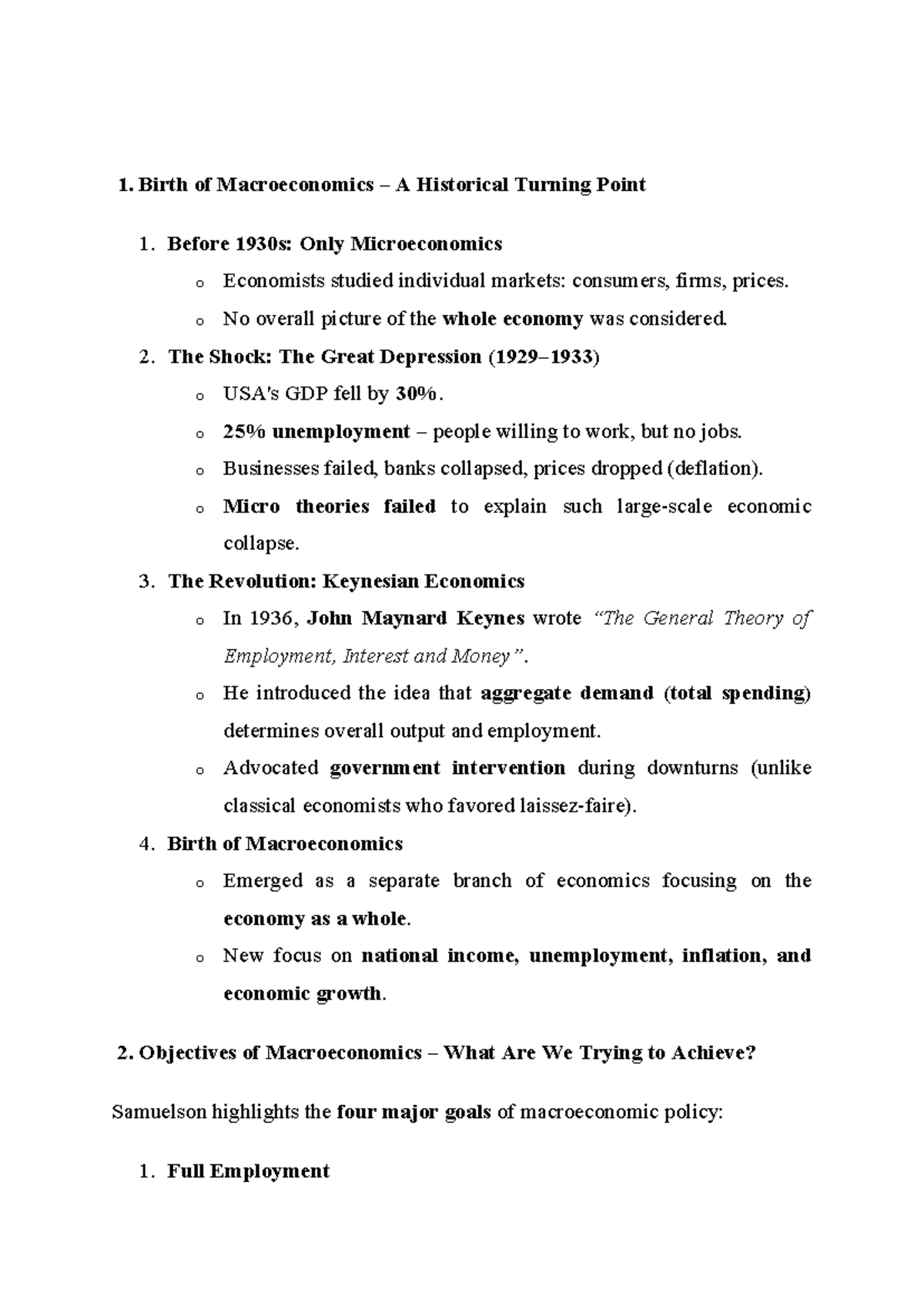 Emergence of Macroeconomics: A Historical Overview and Key Concepts ...