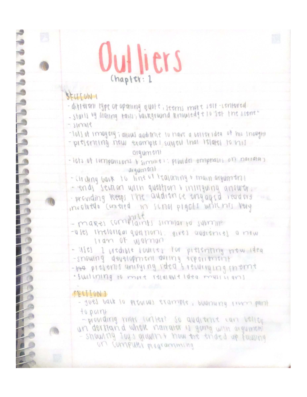 Argument Notes: Outliers Chapter Analysis (Course Code: 101) - Studocu