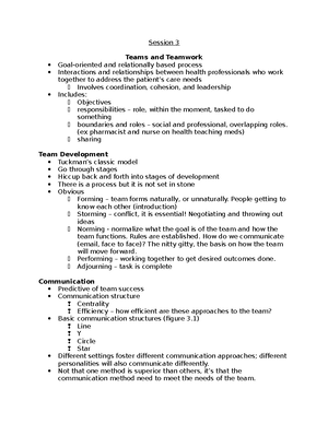 IPP Midterm 1 Notes - IPP Midterm 1 Notes Week 1: Interprofessional ...