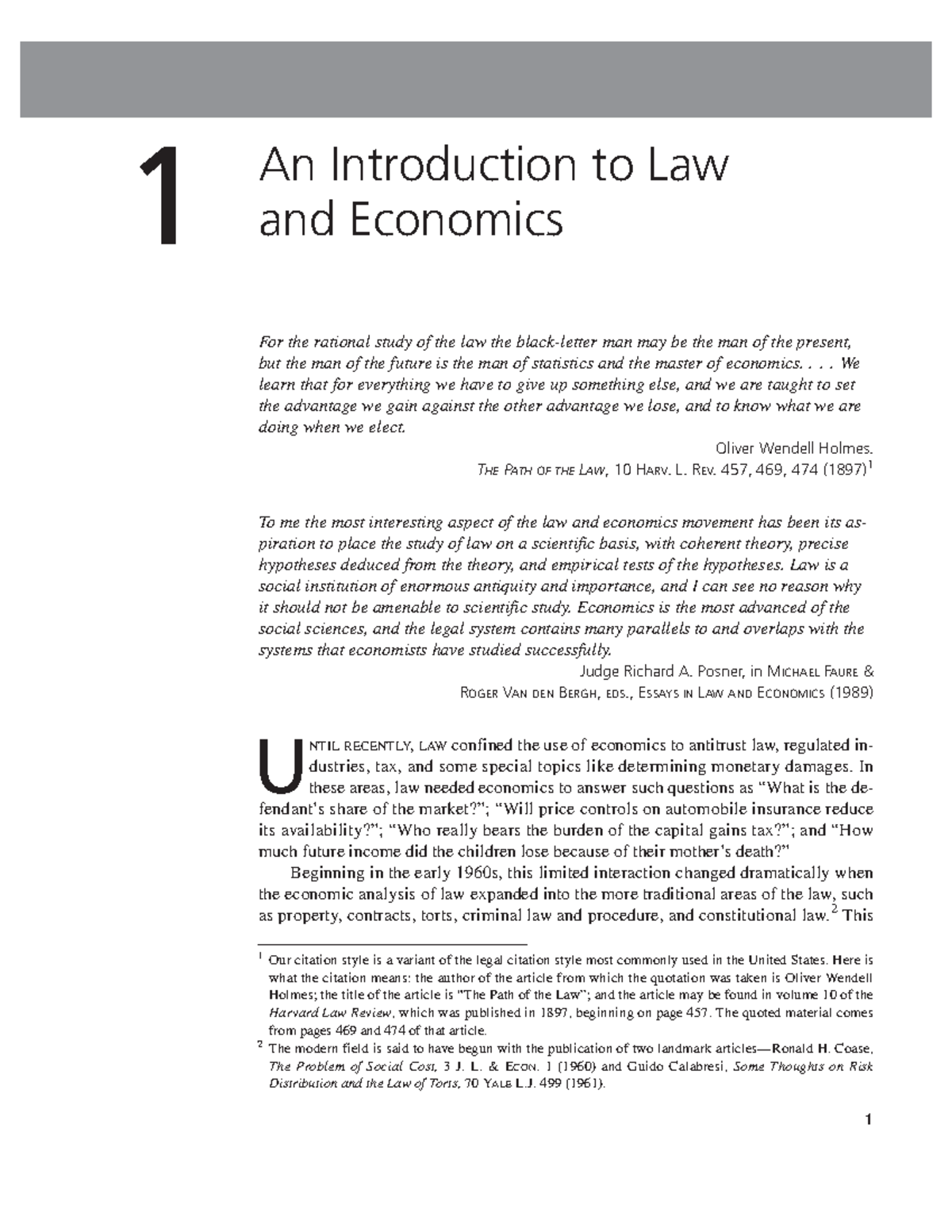 Chapter 1: An Overview of Law and Economics (Course Code: LAW101 ...