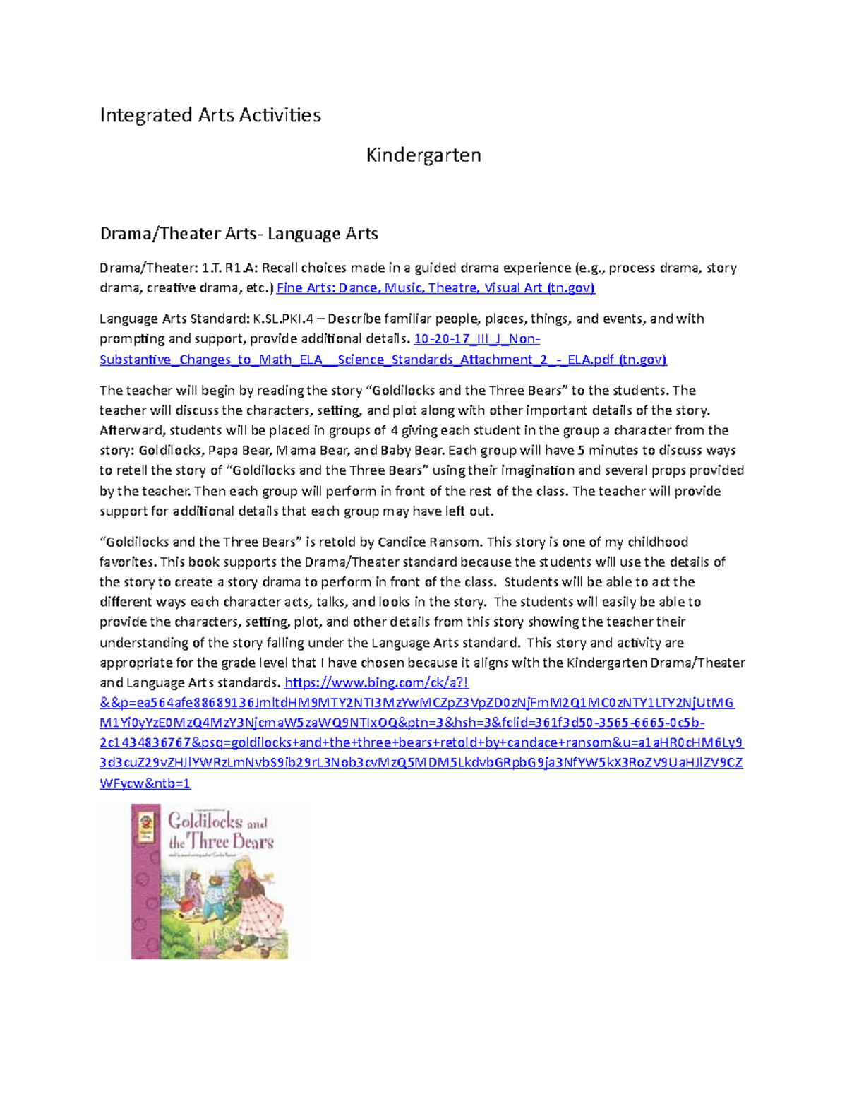 Performing and Visual Arts - Integrated Arts Activities Kindergarten ...
