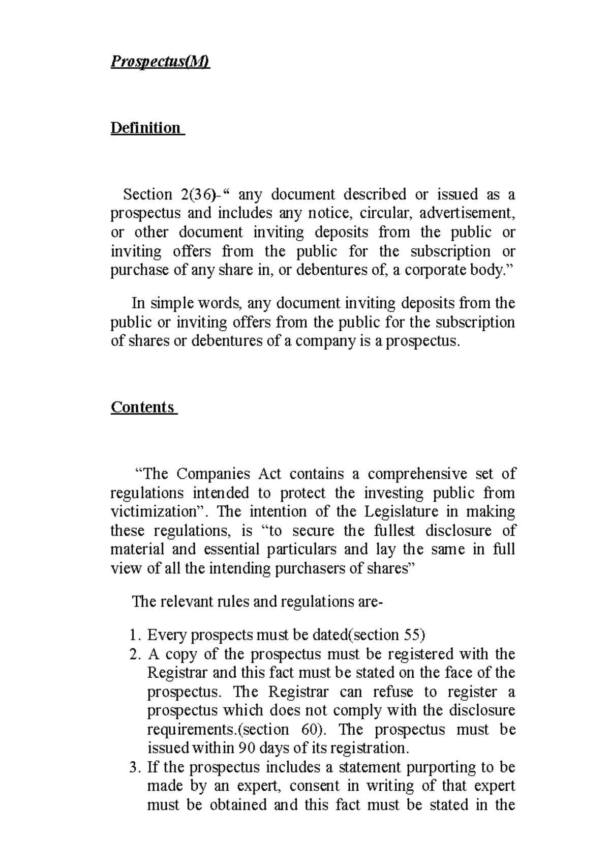 Prospectus - Prospectus(M) Definition Section 2(36 )-“ any document ...