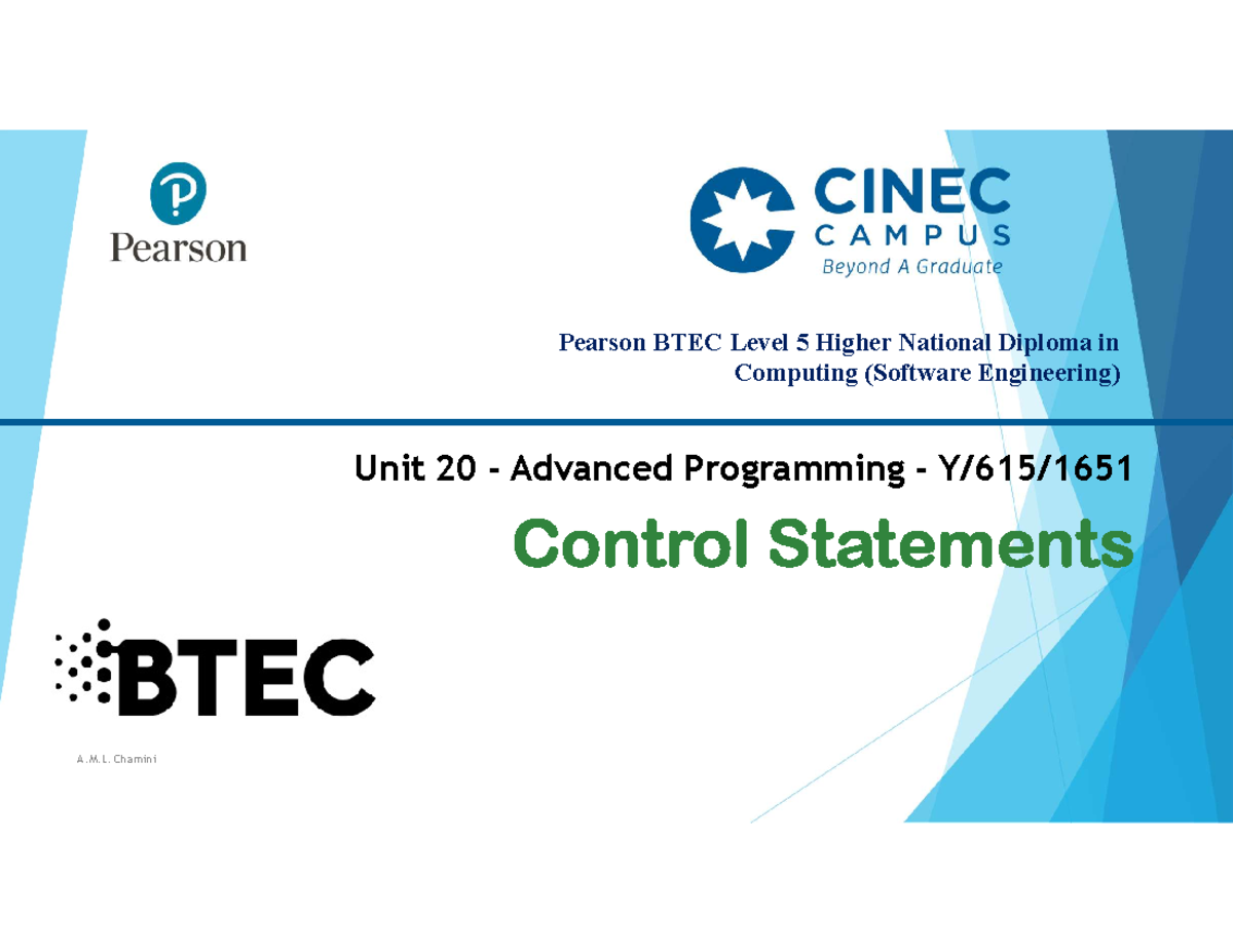 2. Control Statements - Advanced Programming - Pearson BTEC Level 5 ...