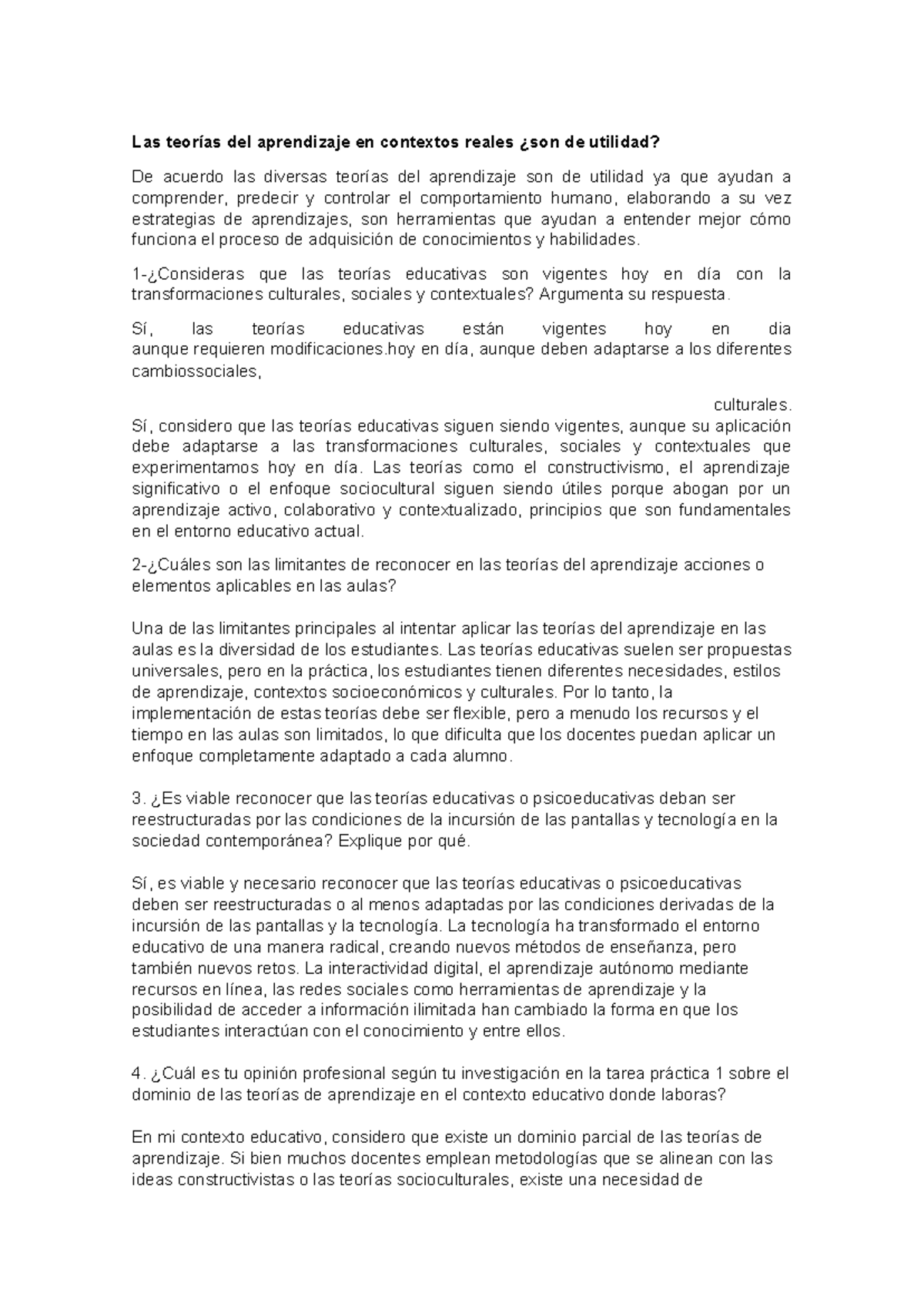 Teorías del Aprendizaje en Contextos Actuales: Retos y Relevancia ...