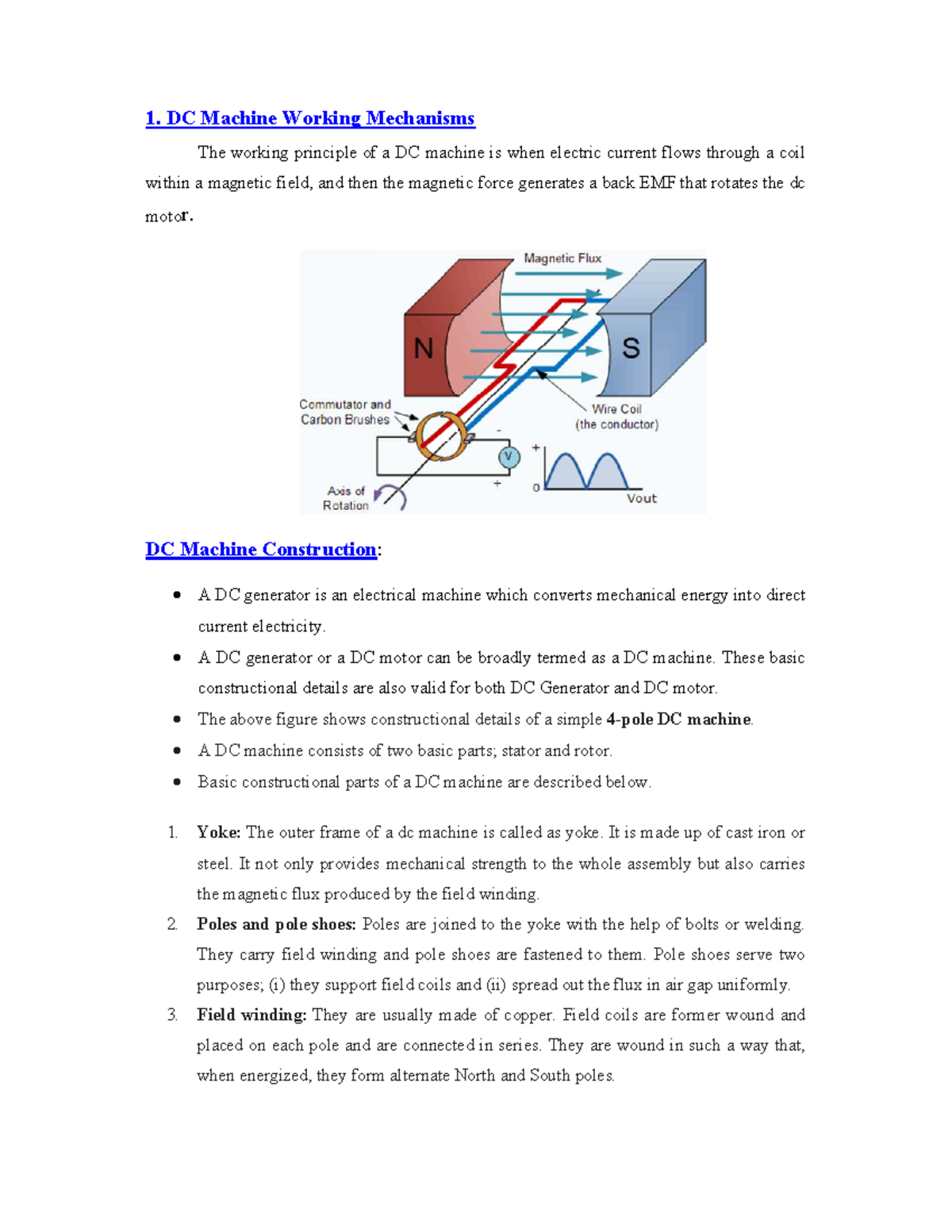 Unit 3-1: Working Mechanisms of DC Machines and Transformers - Studocu