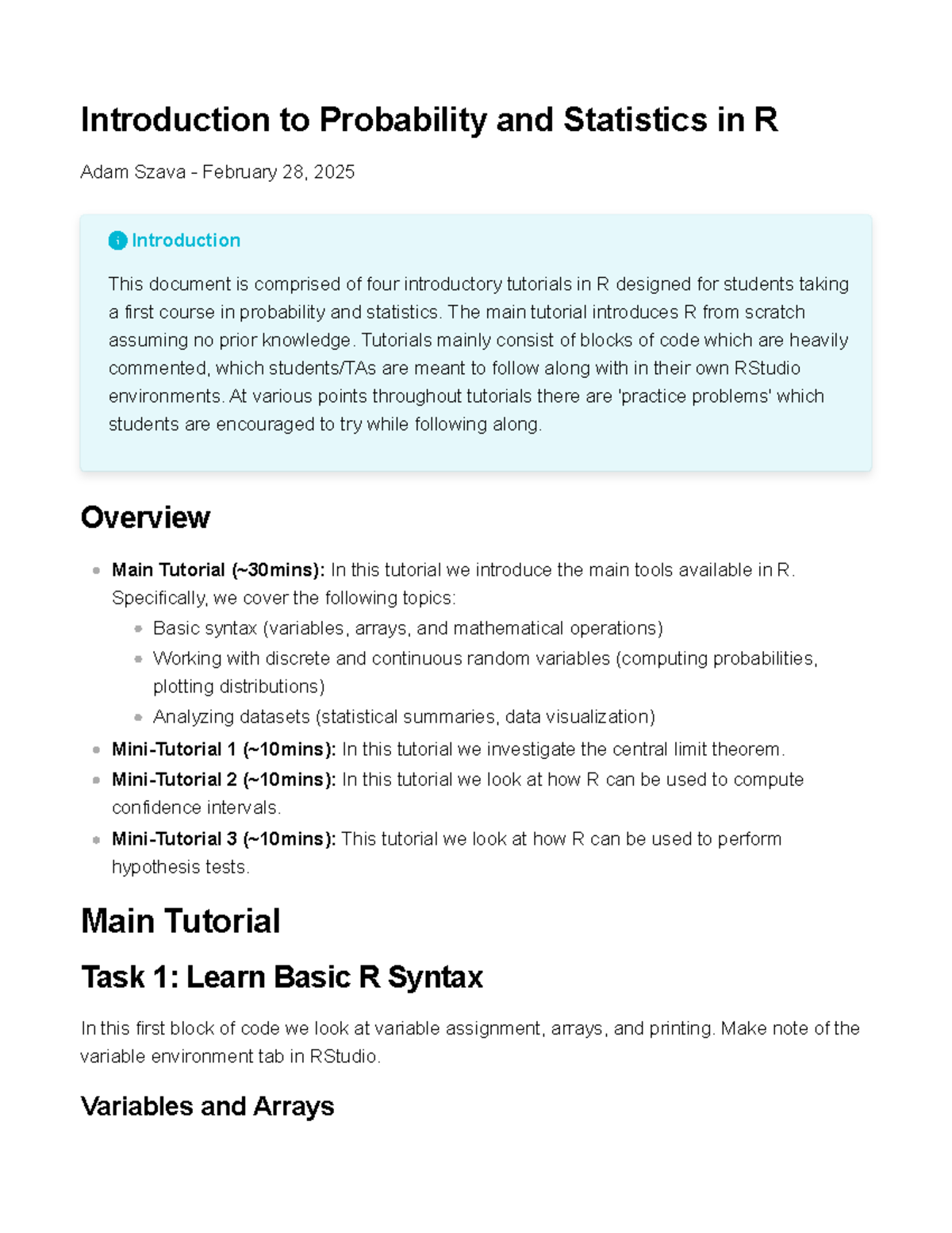 Introduction to Probability & Statistics in R: Tutorials for Beginners ...