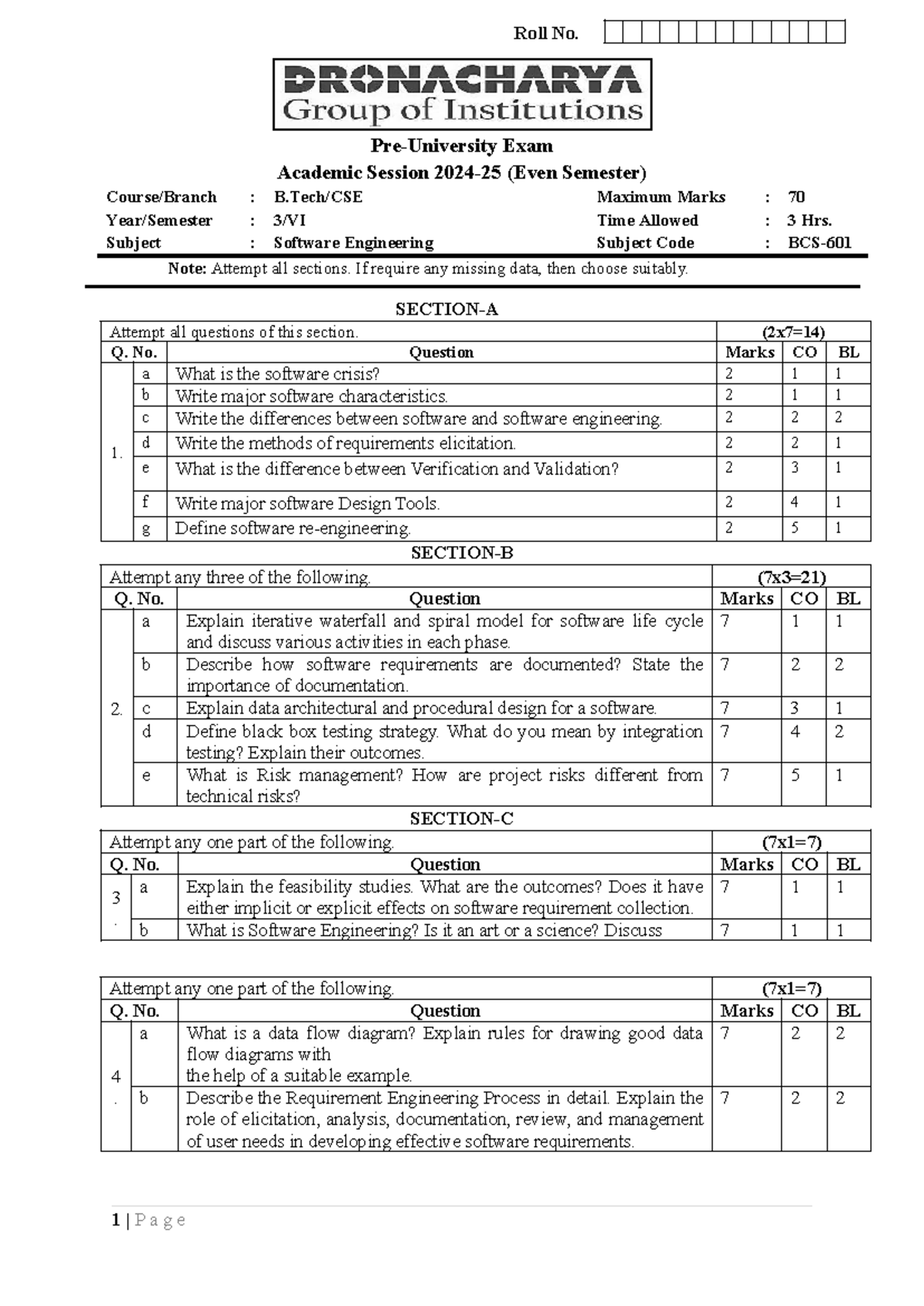 BCS-601 Final Exam: Software Engineering Key Questions & Concepts - Studocu