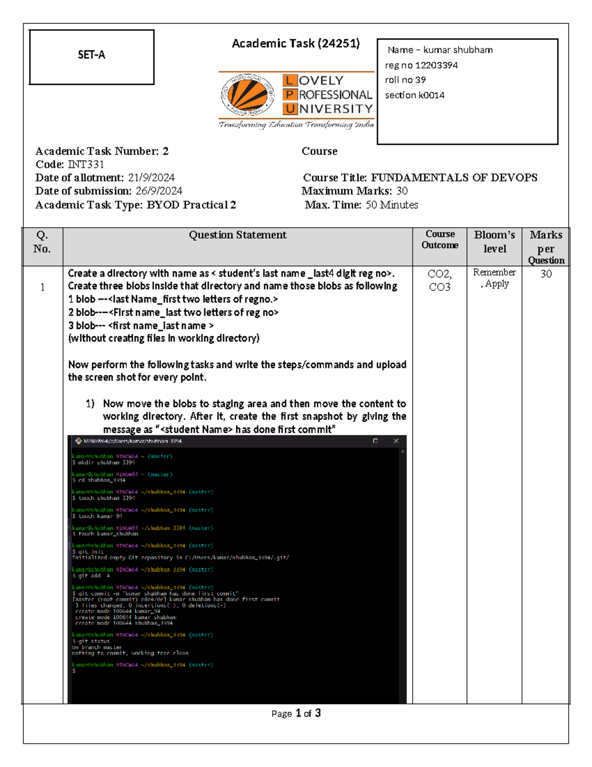 INT331 Final Exam - DevOps Practical 2 Review Material - Studocu