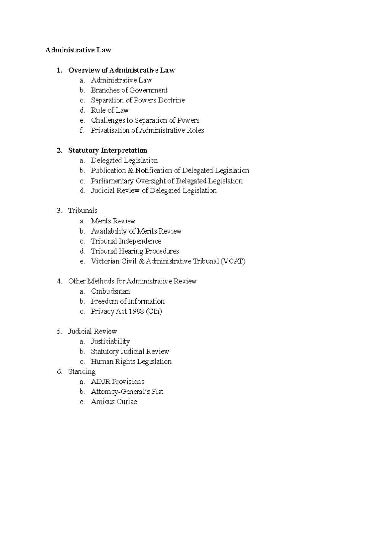 Admin LAW EXAM Study Notes: Overview & Key Concepts - Studocu