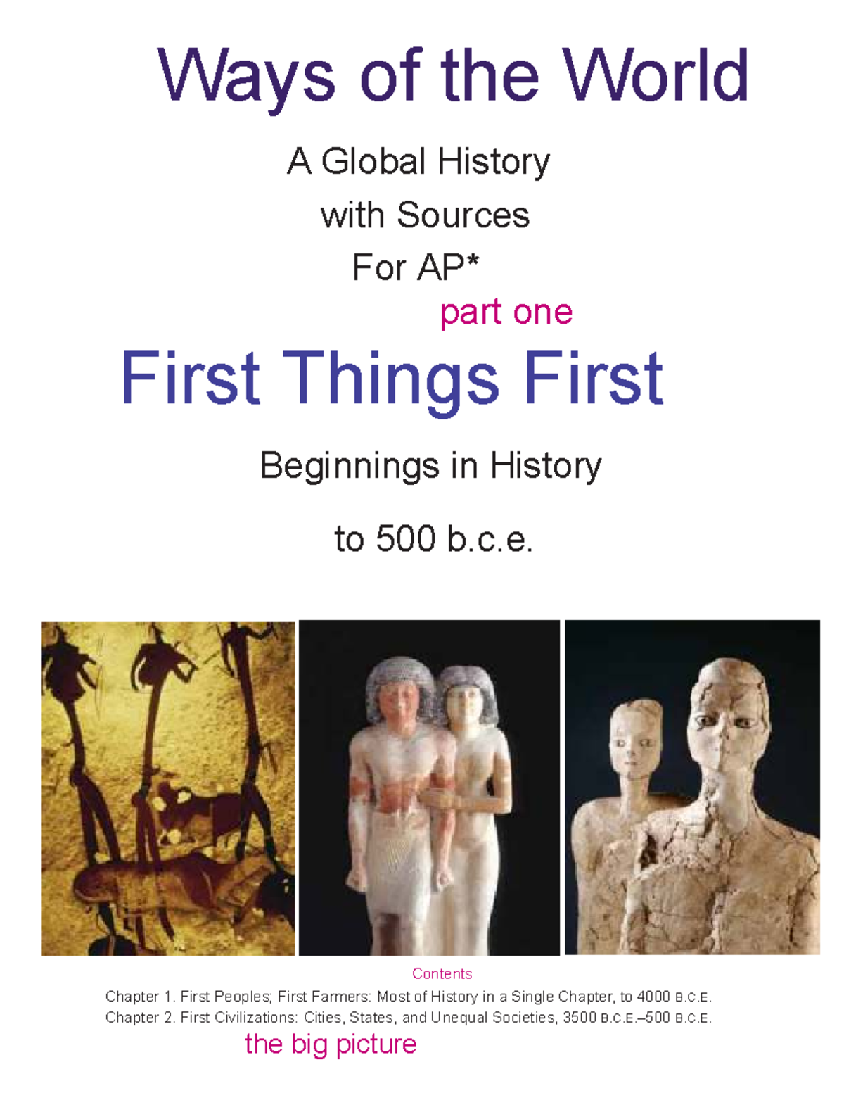 First Peoples and Farmers: Understanding History to 500 B.C.E. - Studocu