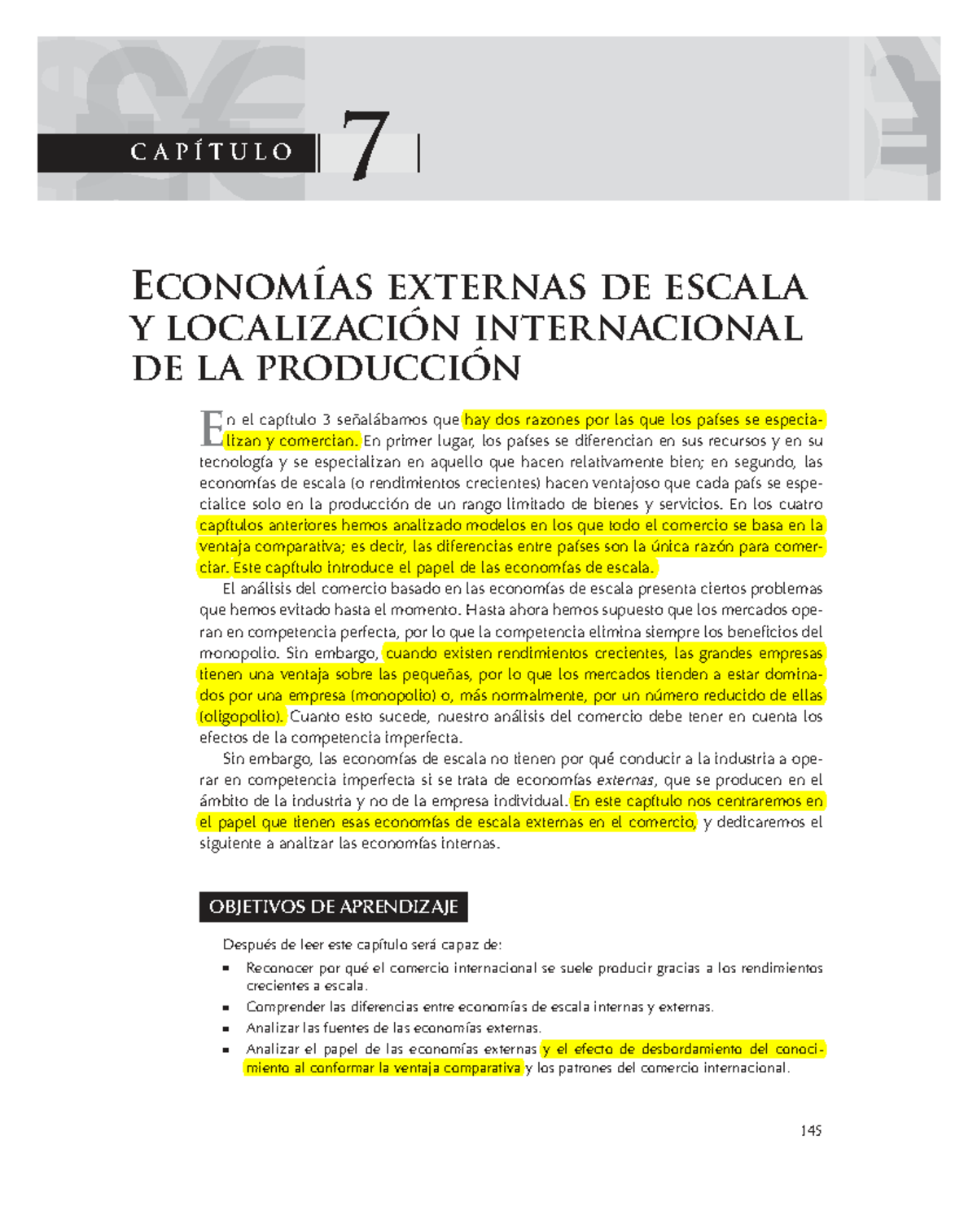 CAPÍTULO 7: Economías Externas de Escala y Localización Internacional de la - Document Preview