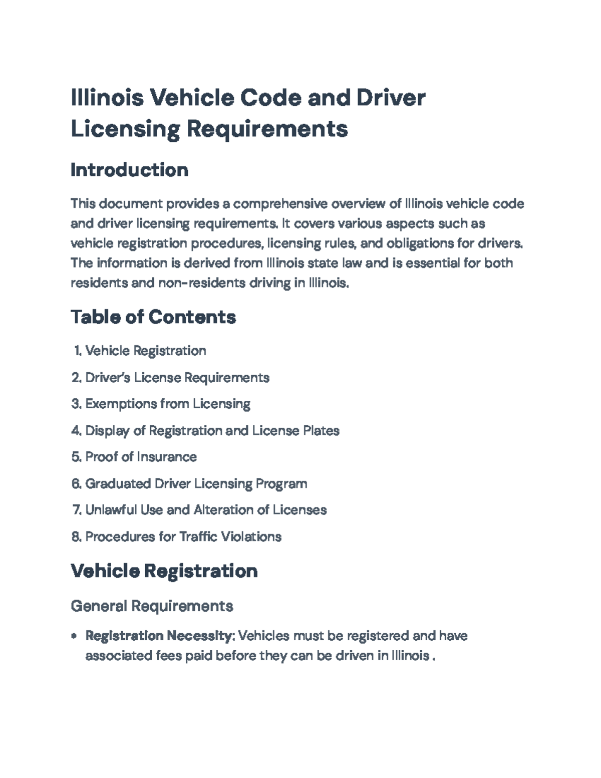 Illinois Vehicle Code & Driver Licensing Requirements Overview - Studocu