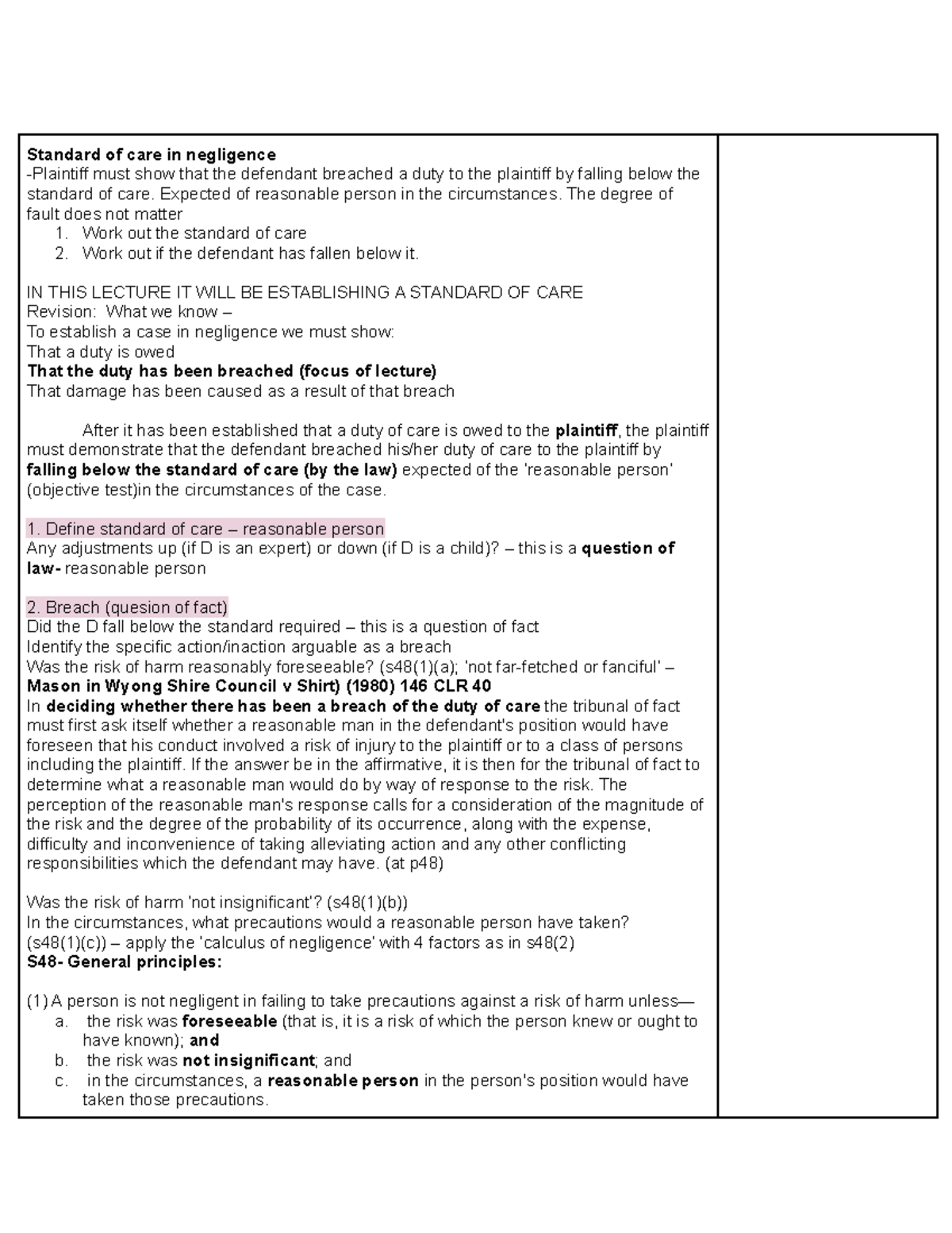 Negligence Law: Breach of Duty of Care & Standard of Care Explained ...