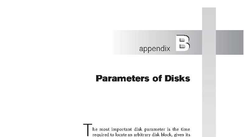 Appendix B: Disk Parameters and Access Times in Database Systems - Studocu