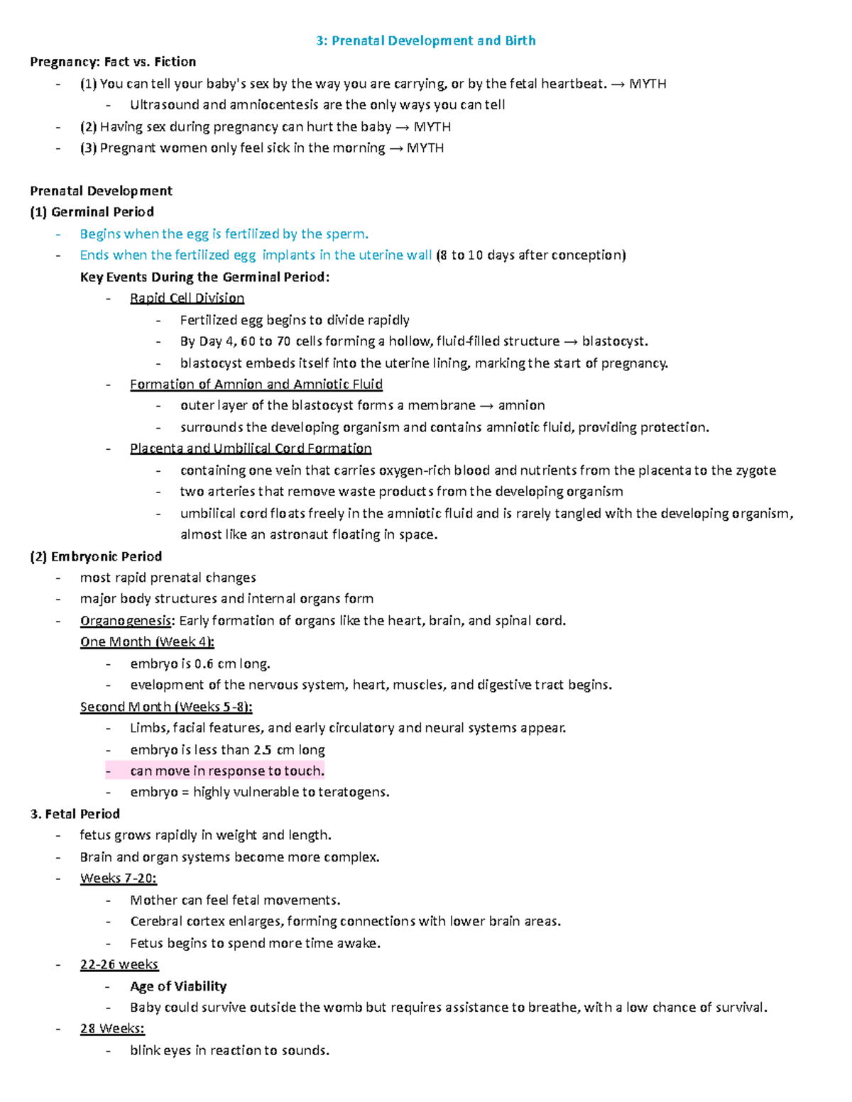 Psych Child Development - 3: Prenatal Development and Birth Pregnancy ...