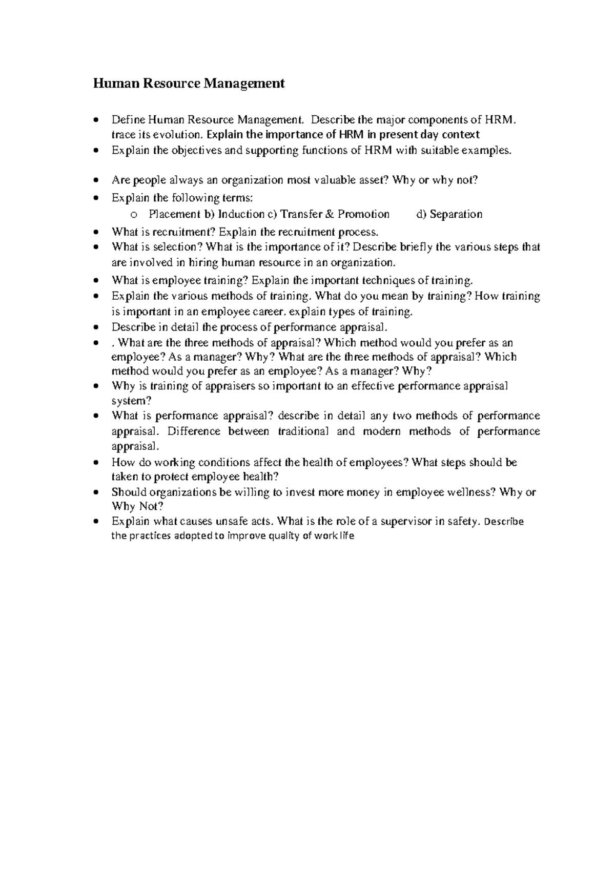 Human Resource Management Study Material (BBA-MBA) II Sem. Notes - Studocu