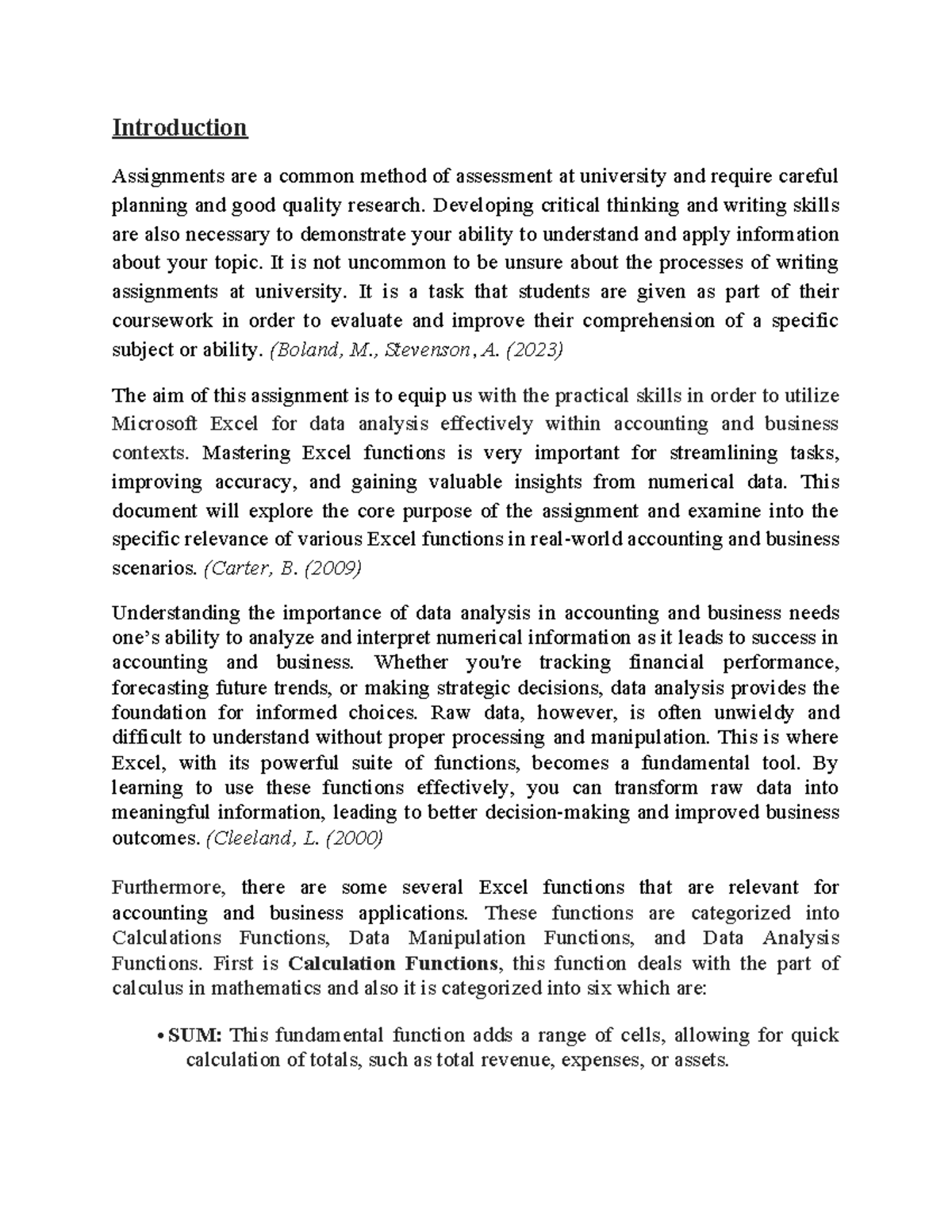 AF121 - Understanding Assignments and Excel Functions in Accounting ...