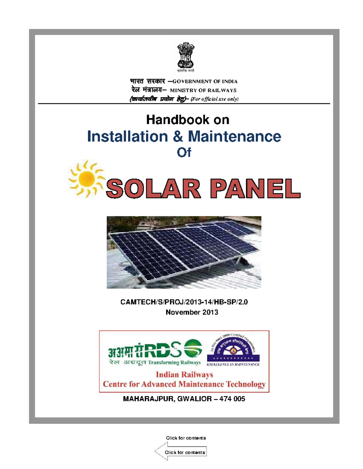 Handbook on Installation & Maintenance of Solar Panels for Indian ...