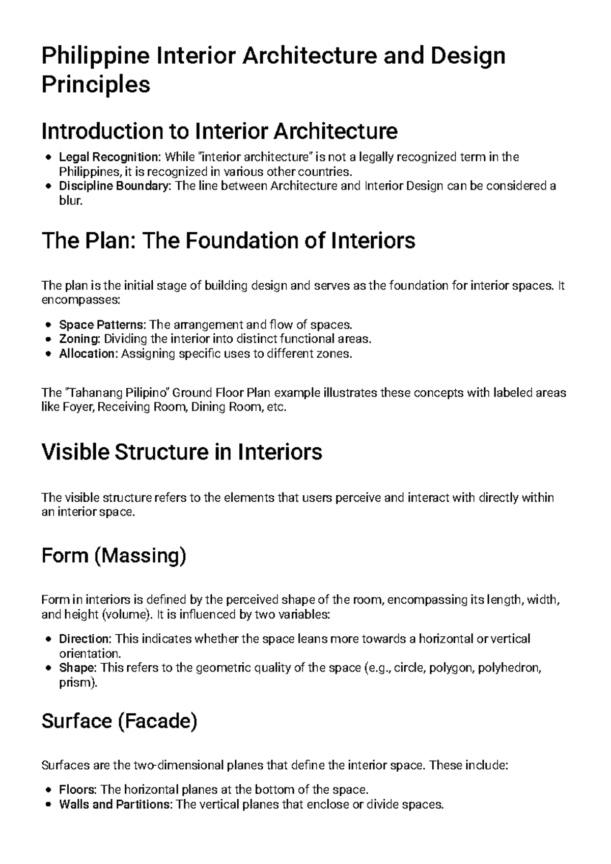 Interior Architecture and Design Principles - Study Guide (Course Code ...
