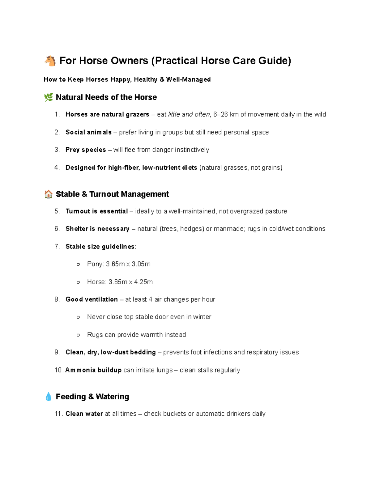 Horse Care Essentials: A Practical Guide for Horse Owners - Studocu