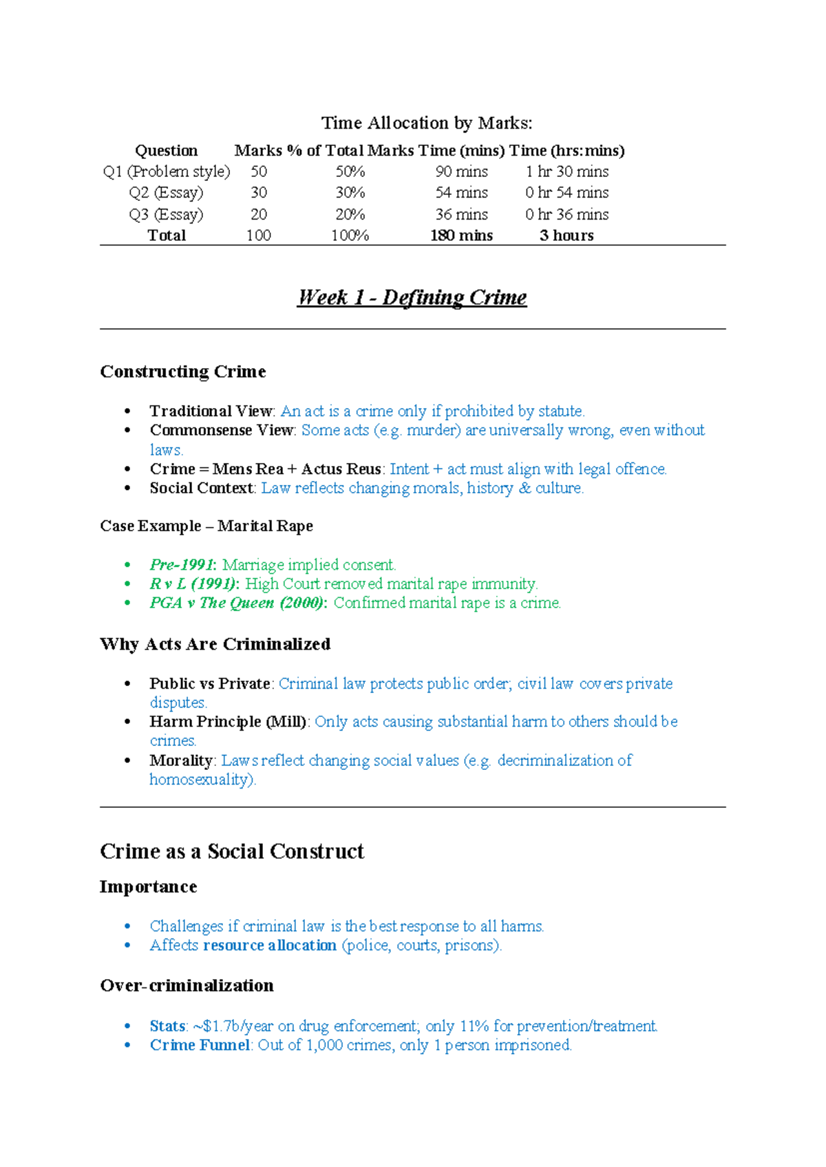 Criminal Law Exam Notes (CRIM101): Key Concepts & Case Studies - Studocu