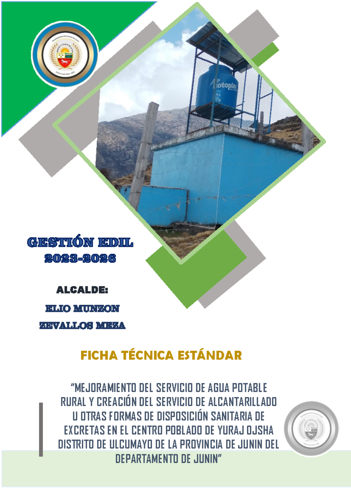 Ficha Técnica Estándar: Proyecto de Agua y Saneamiento Yuraj Ojsha - Document Preview