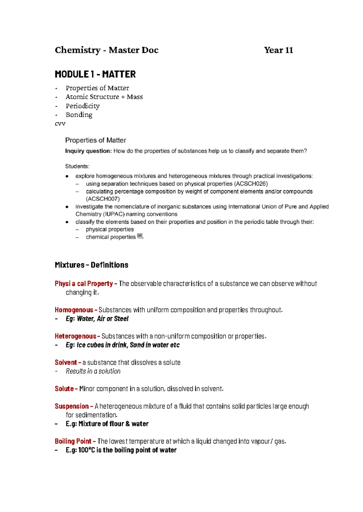 Physics Year 11 Module 1 Kinematics Definitions and Concepts - Studocu