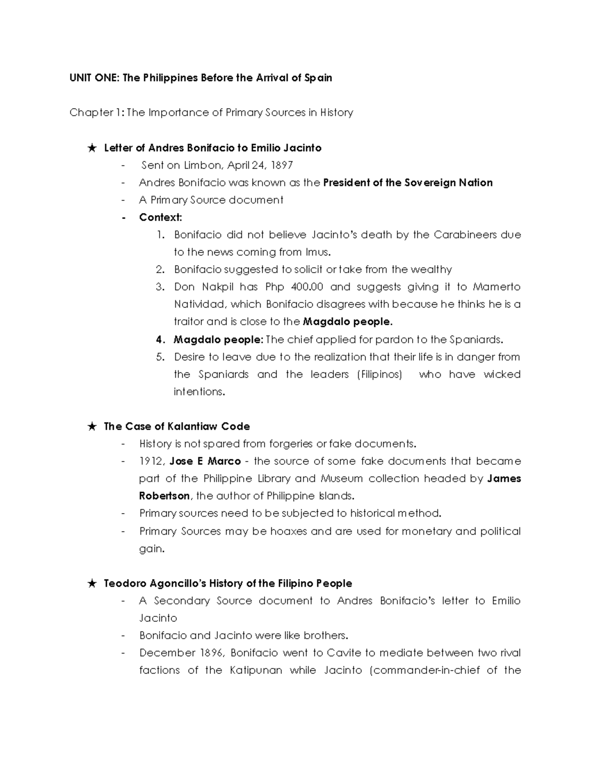 Hist 101 The Philippines Pre Spanish Era Chapters 1 3 Overview Studocu