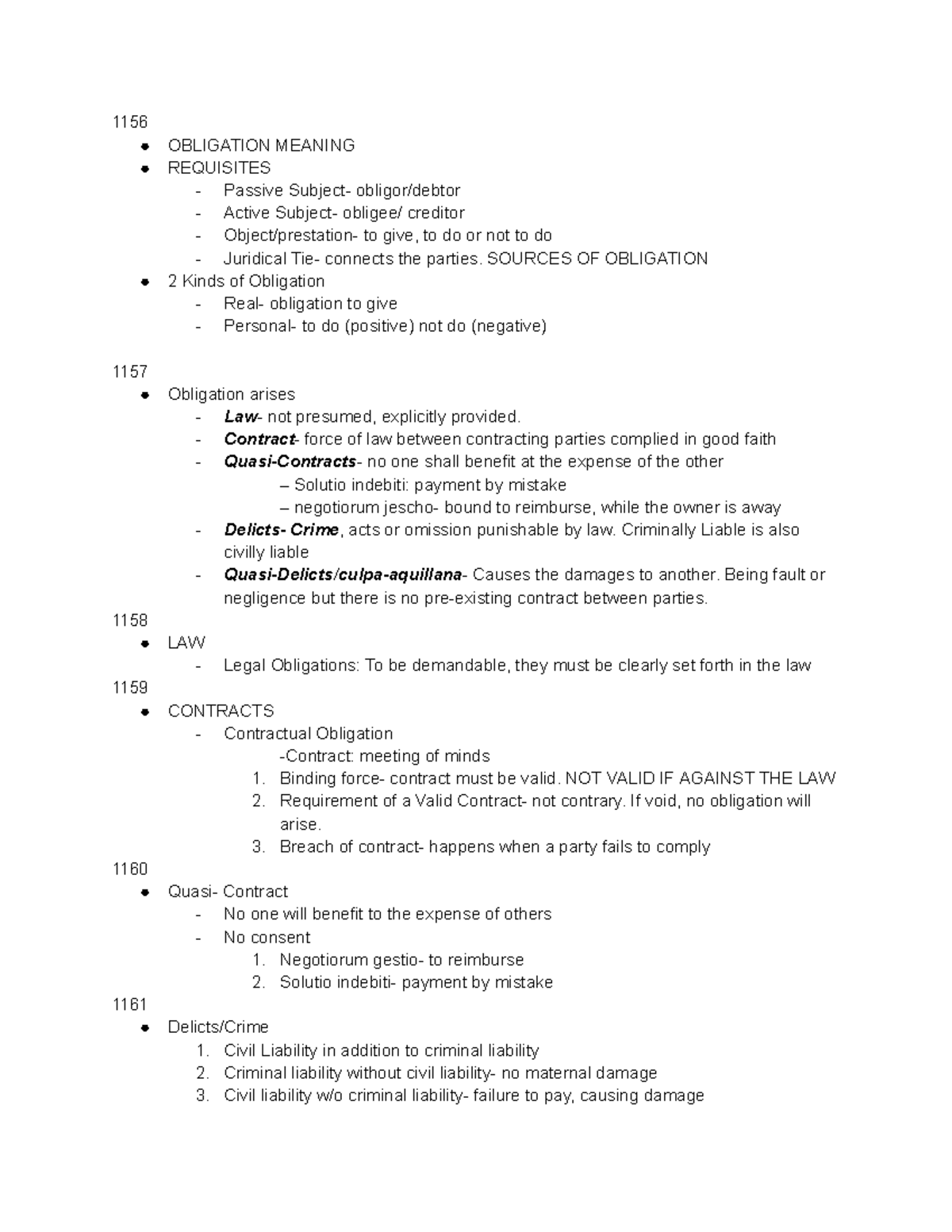 Oblicon Summarized: Key Concepts and Obligations (1156-1224) - Document Preview