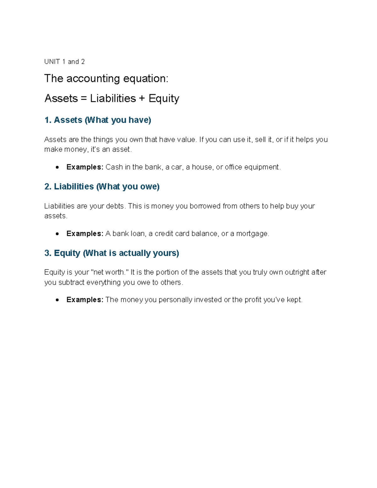 Understanding the Accounting Equation: Assets, Liabilities, and Equity ...