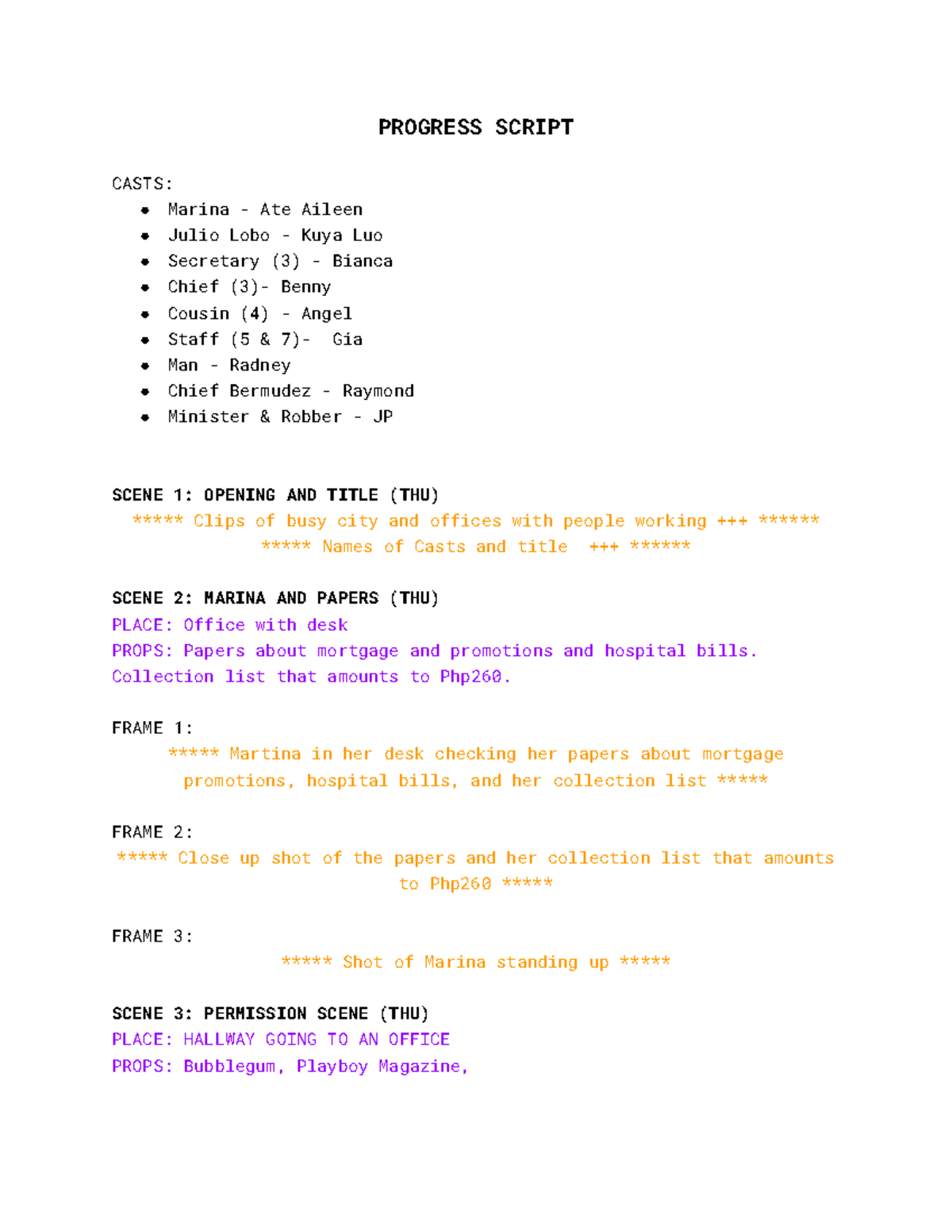 Progress Script Analysis - FILM (ENJOY) - Studocu